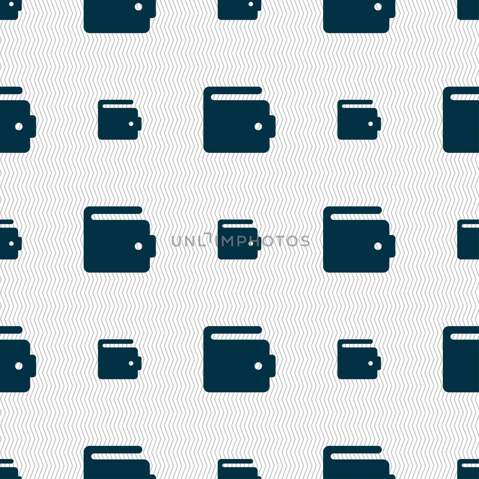 purse icon sign. Seamless pattern with geometric texture.  by serhii_lohvyniuk