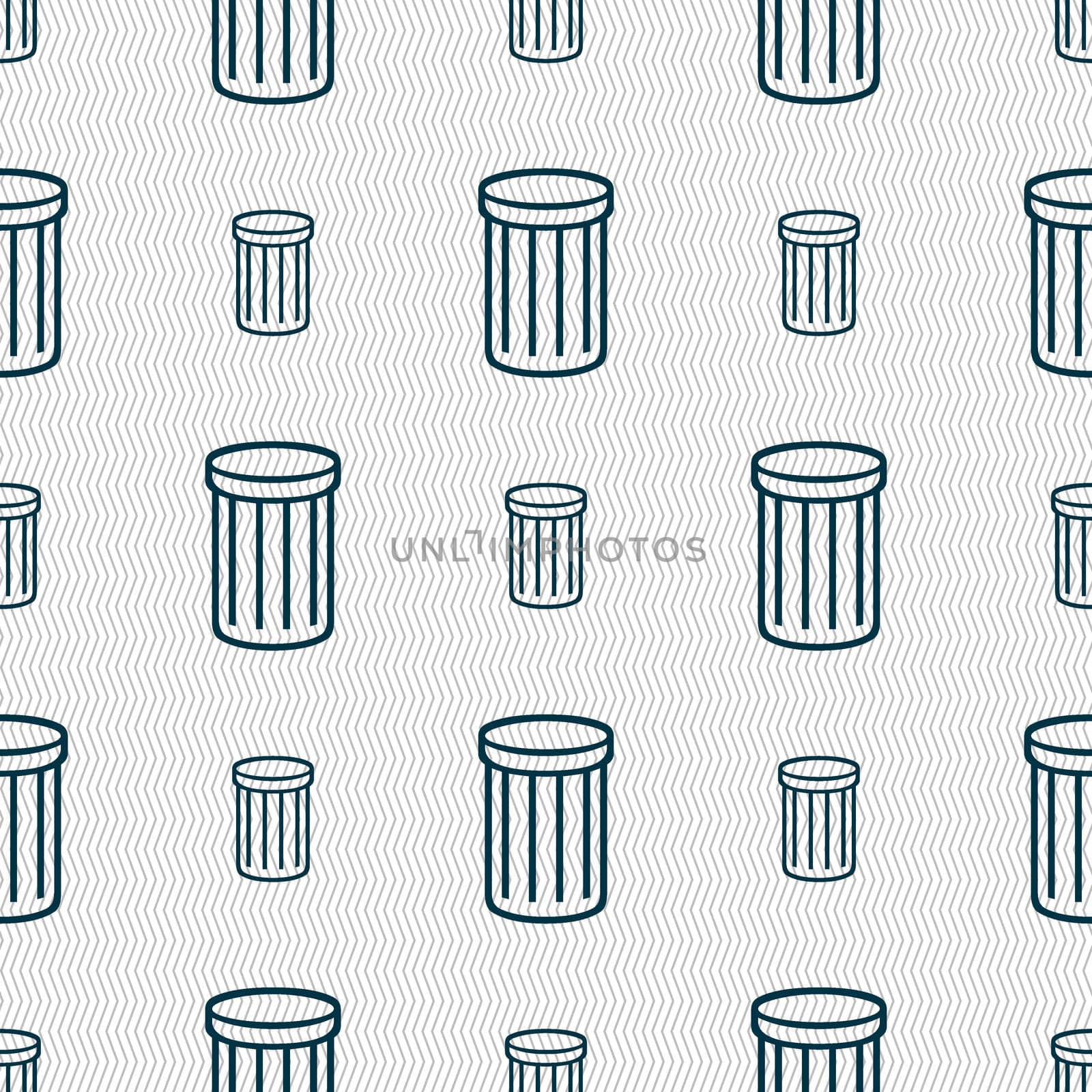 Recycle bin sign icon. Symbol. Seamless abstract background with geometric shapes. illustration