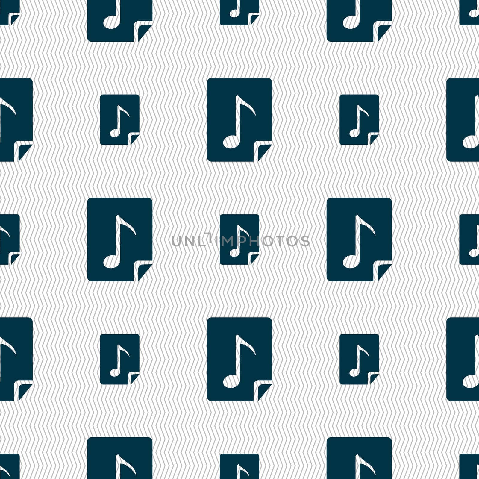 Audio, MP3 file icon sign. Seamless abstract background with geometric shapes. illustration