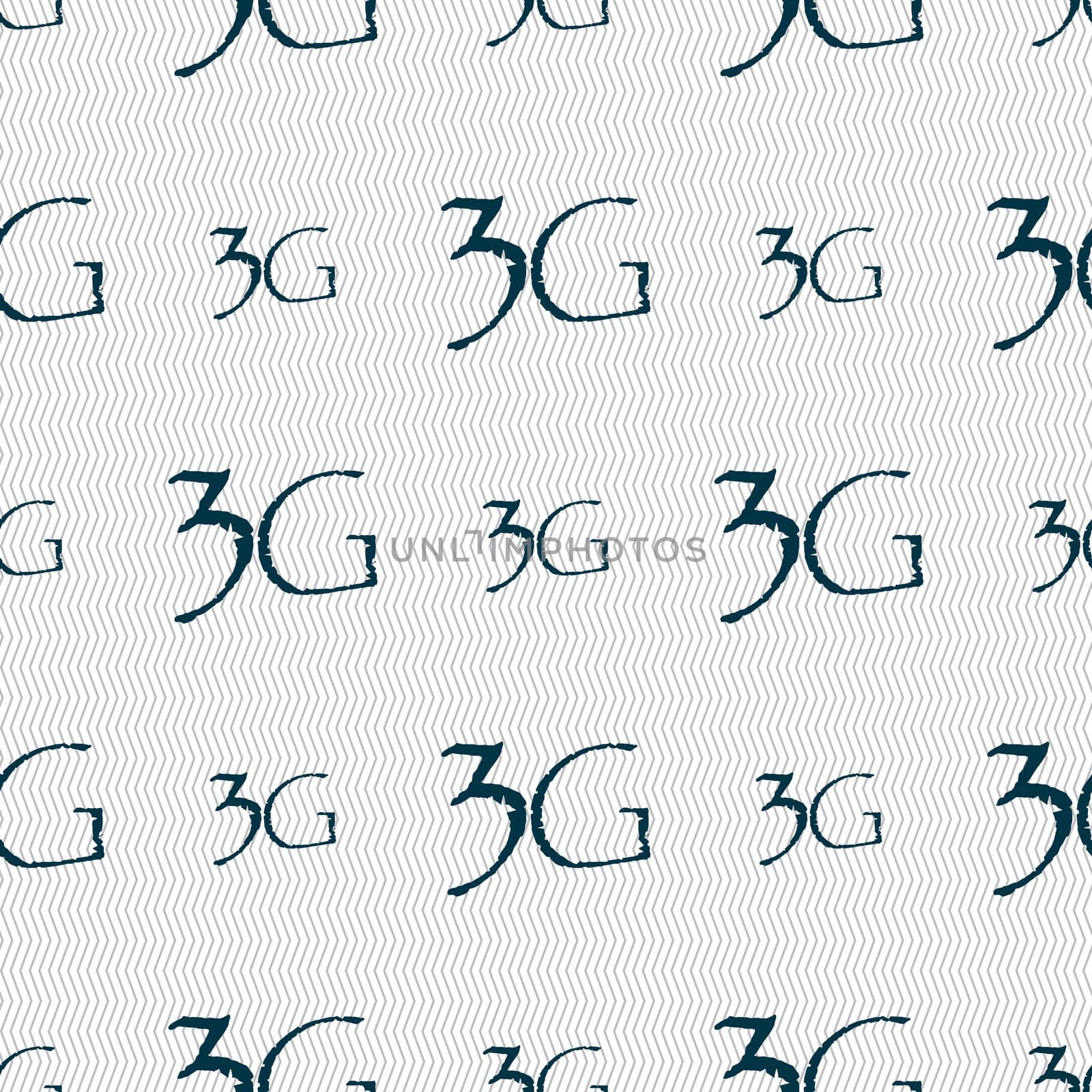 3G sign icon. Mobile telecommunications technology symbol. Seamless abstract background with geometric shapes.  by serhii_lohvyniuk