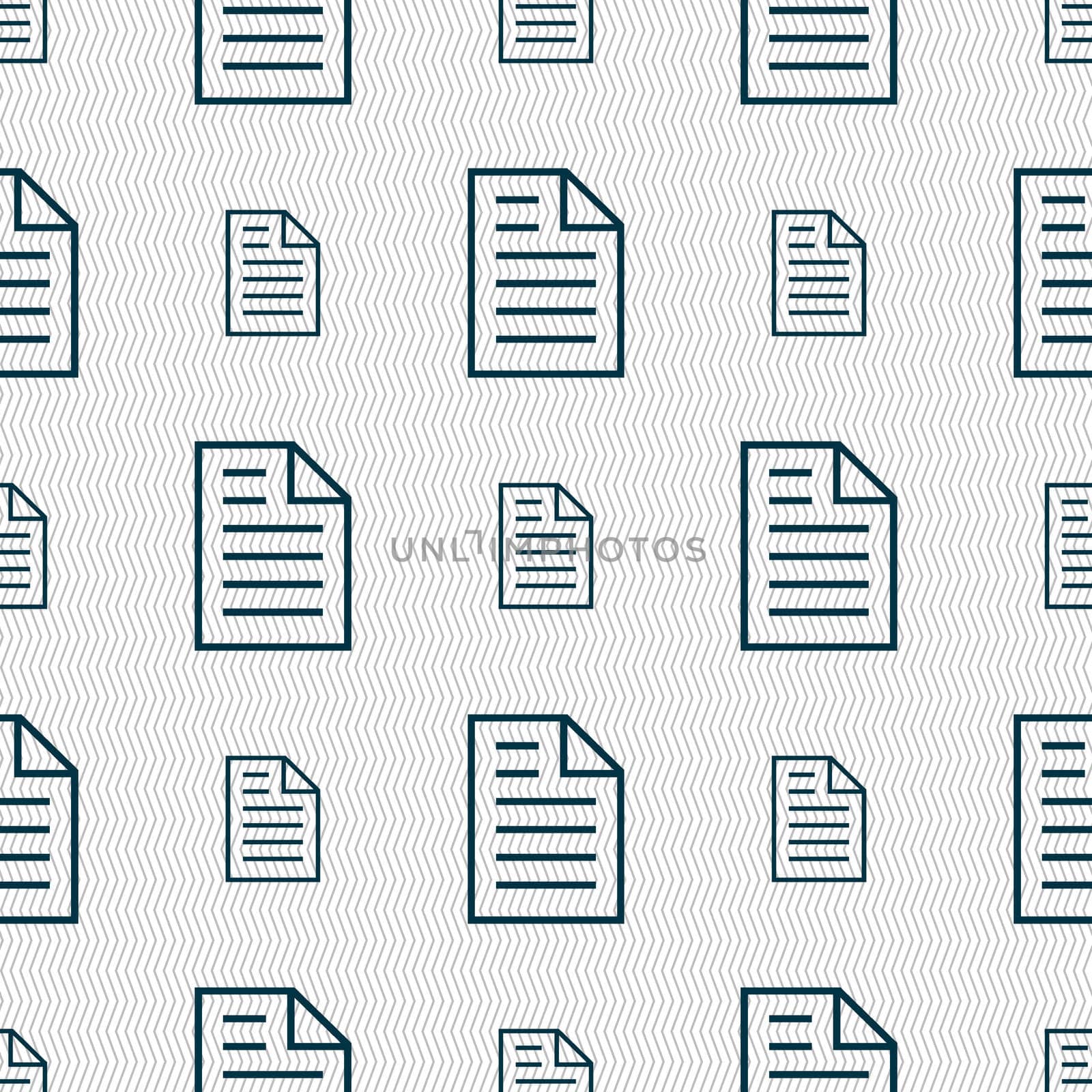 Text file sign icon. File document symbol. Seamless abstract background with geometric shapes. illustration