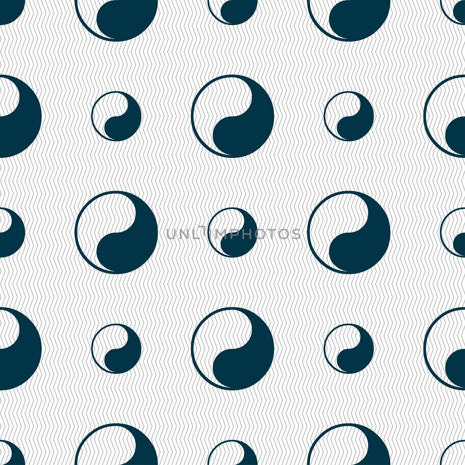 Yin Yang icon sign. Seamless pattern with geometric texture.  by serhii_lohvyniuk