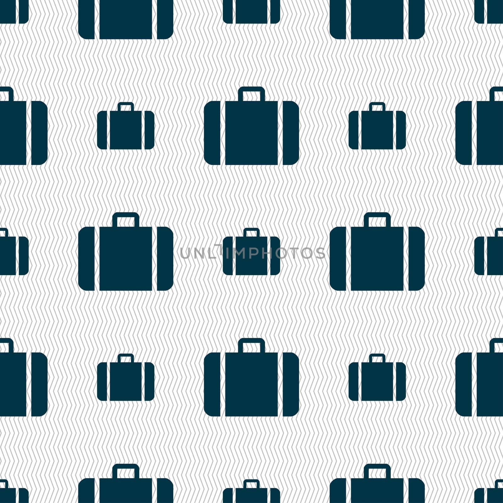 suitcase icon sign. Seamless pattern with geometric texture.  by serhii_lohvyniuk