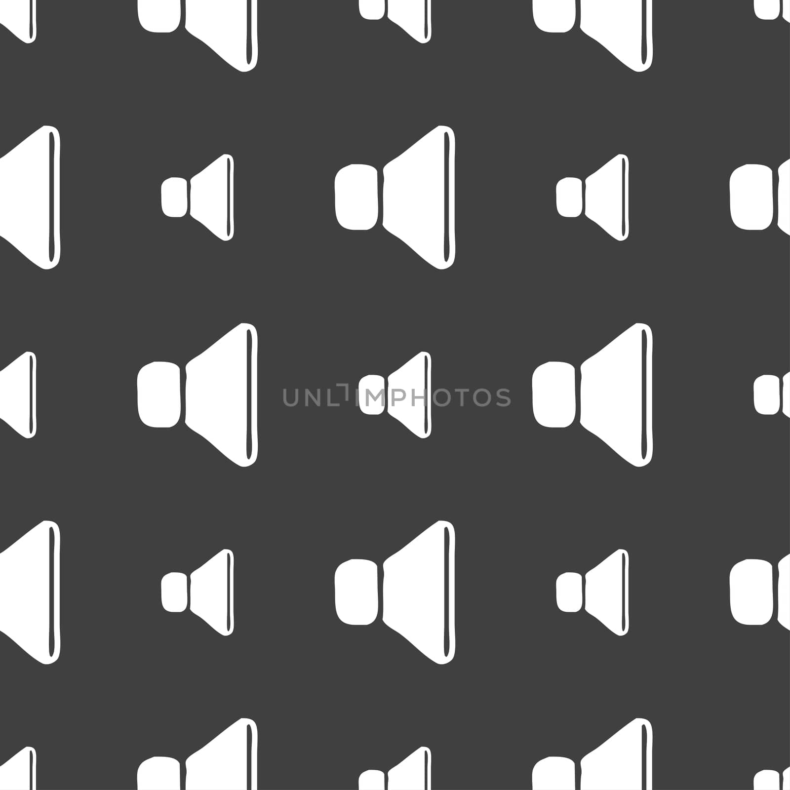 volume, sound icon sign. Seamless pattern on a gray background. illustration