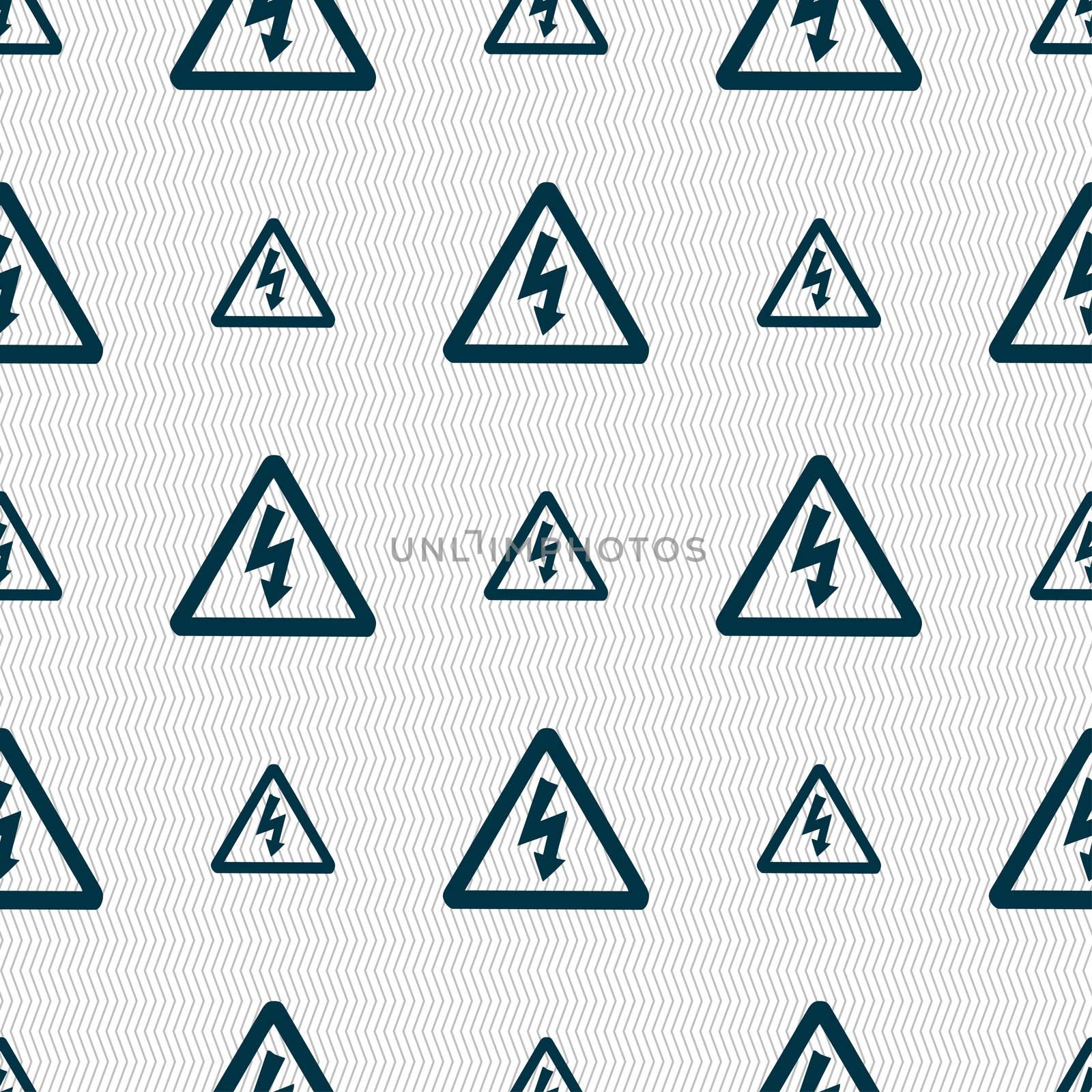 voltage icon sign. Seamless pattern with geometric texture.  by serhii_lohvyniuk
