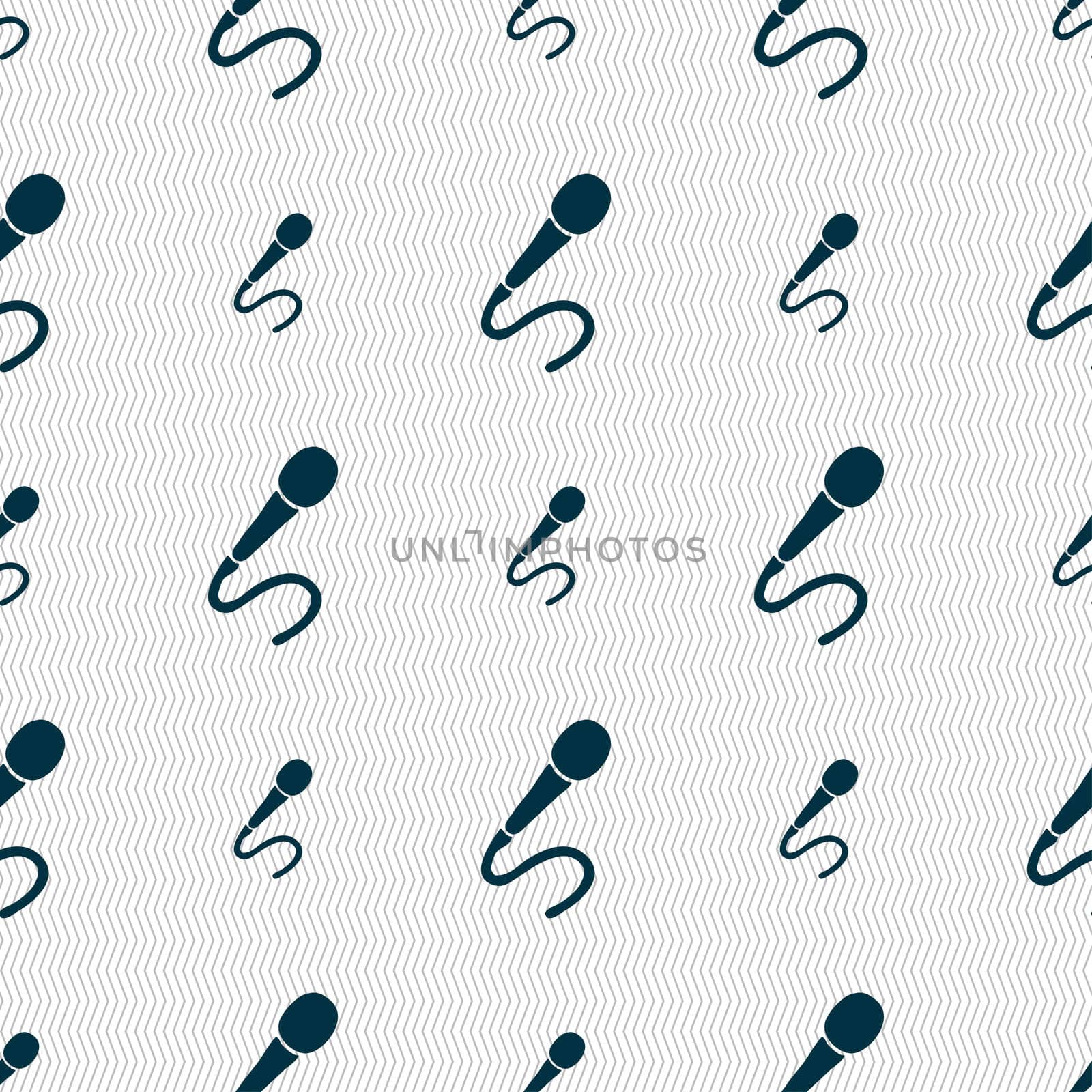 microphone icon sign. Seamless pattern with geometric texture.  by serhii_lohvyniuk