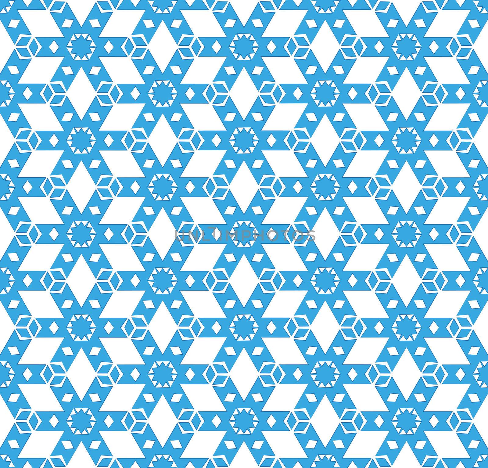 background or textile blue pattern Eskimoan snowflakes