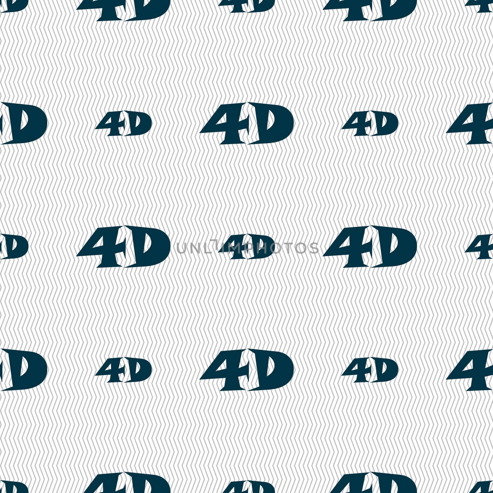 4D sign icon. 4D-New technology symbol. Seamless abstract background with geometric shapes.  by serhii_lohvyniuk