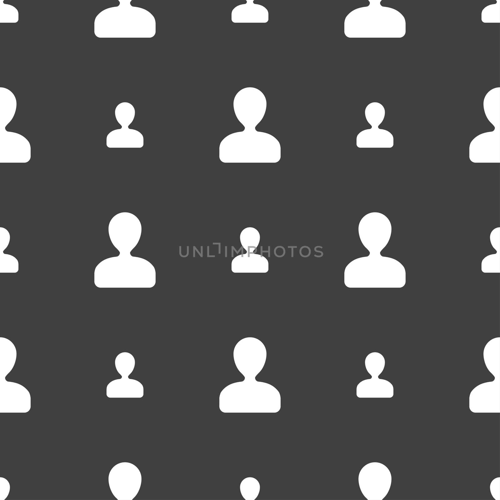 male silhouette icon sign. Seamless pattern on a gray background. illustration