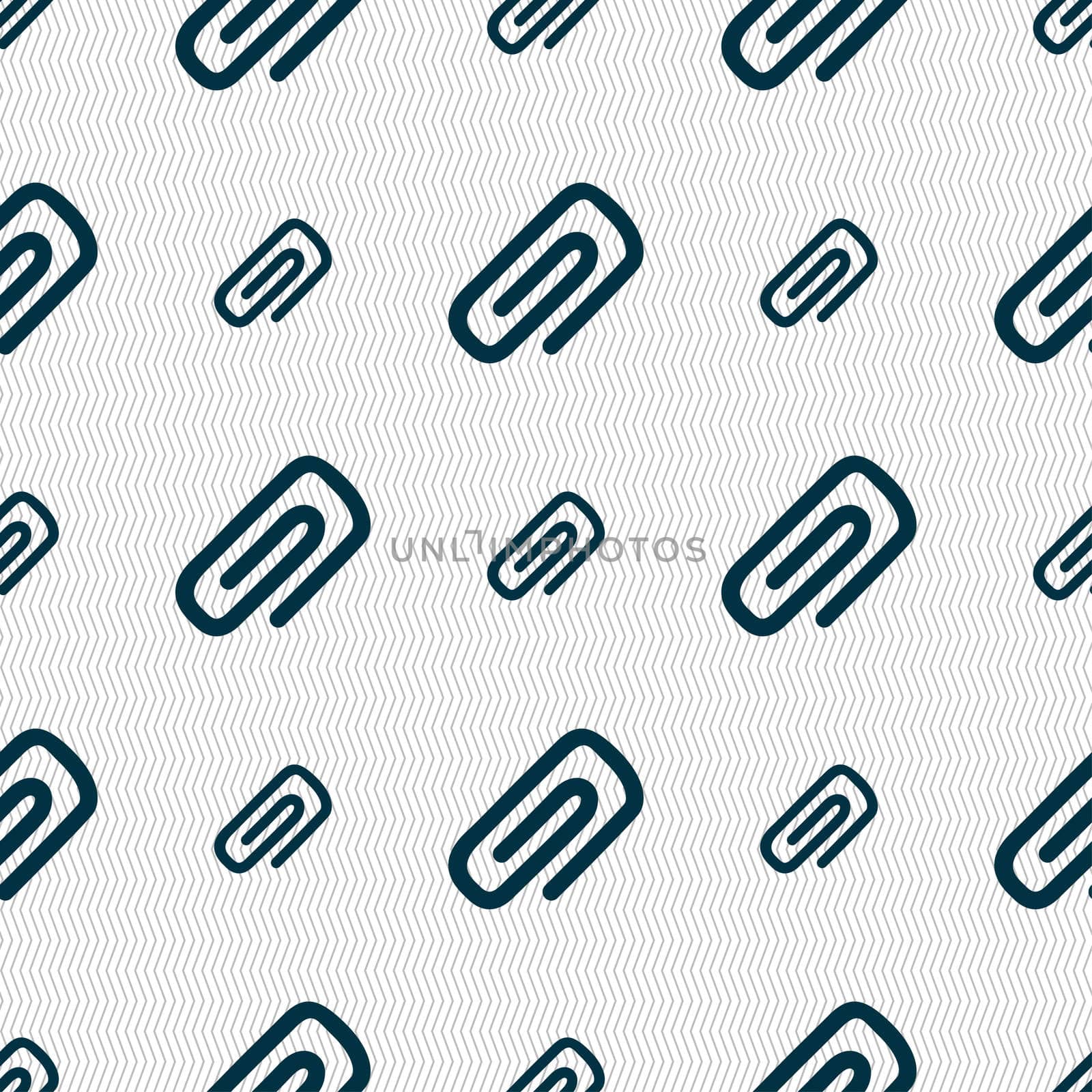 clip to paper icon sign. Seamless pattern with geometric texture. illustration