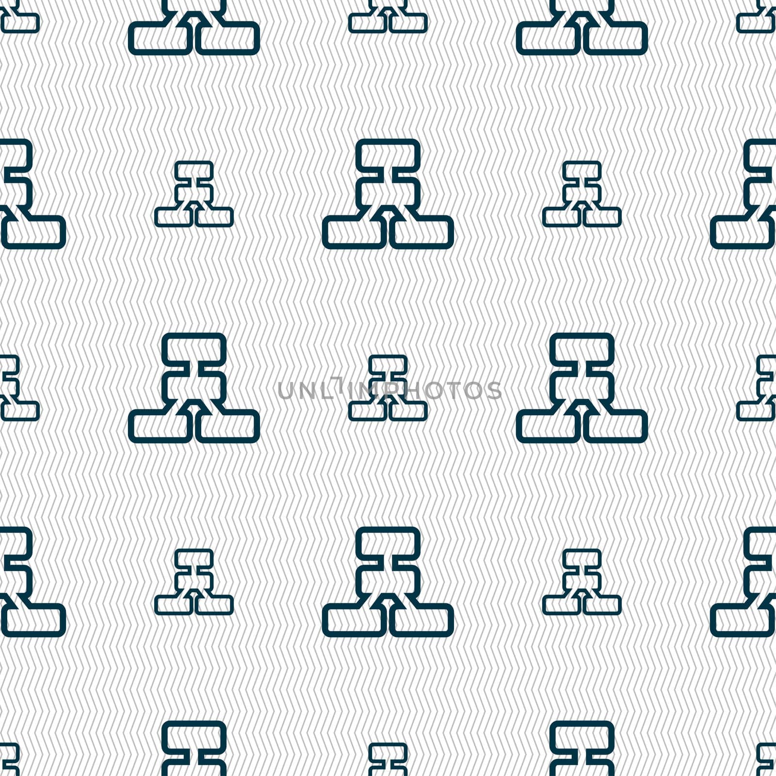 Network icon sign. Seamless pattern with geometric texture. illustration