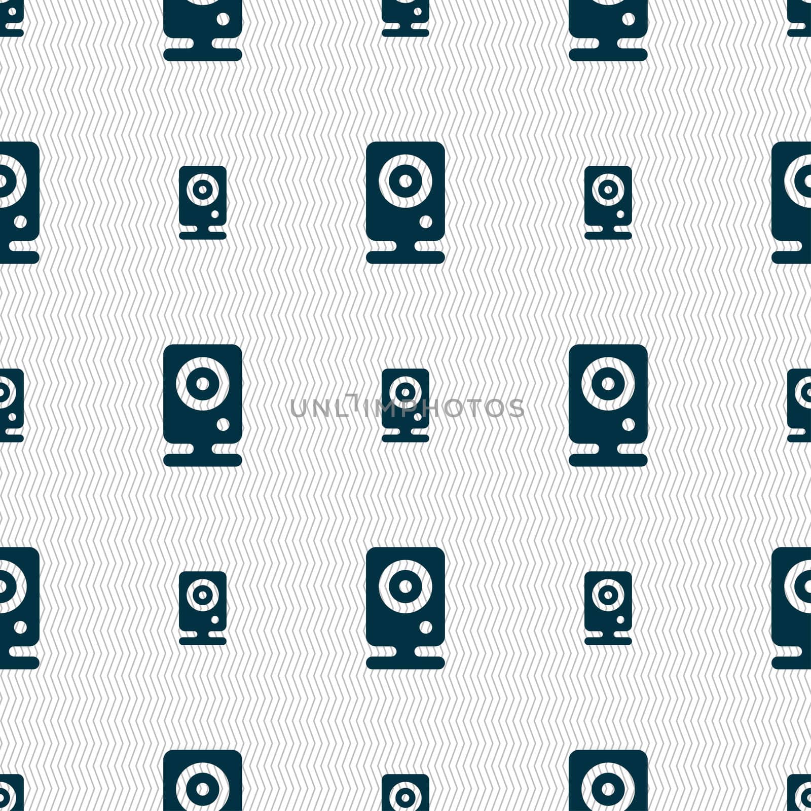 Web cam icon sign. Seamless pattern with geometric texture.  by serhii_lohvyniuk