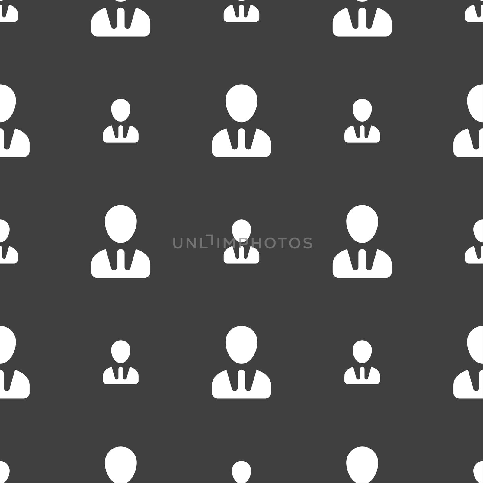 male silhouette icon sign. Seamless pattern on a gray background.  by serhii_lohvyniuk