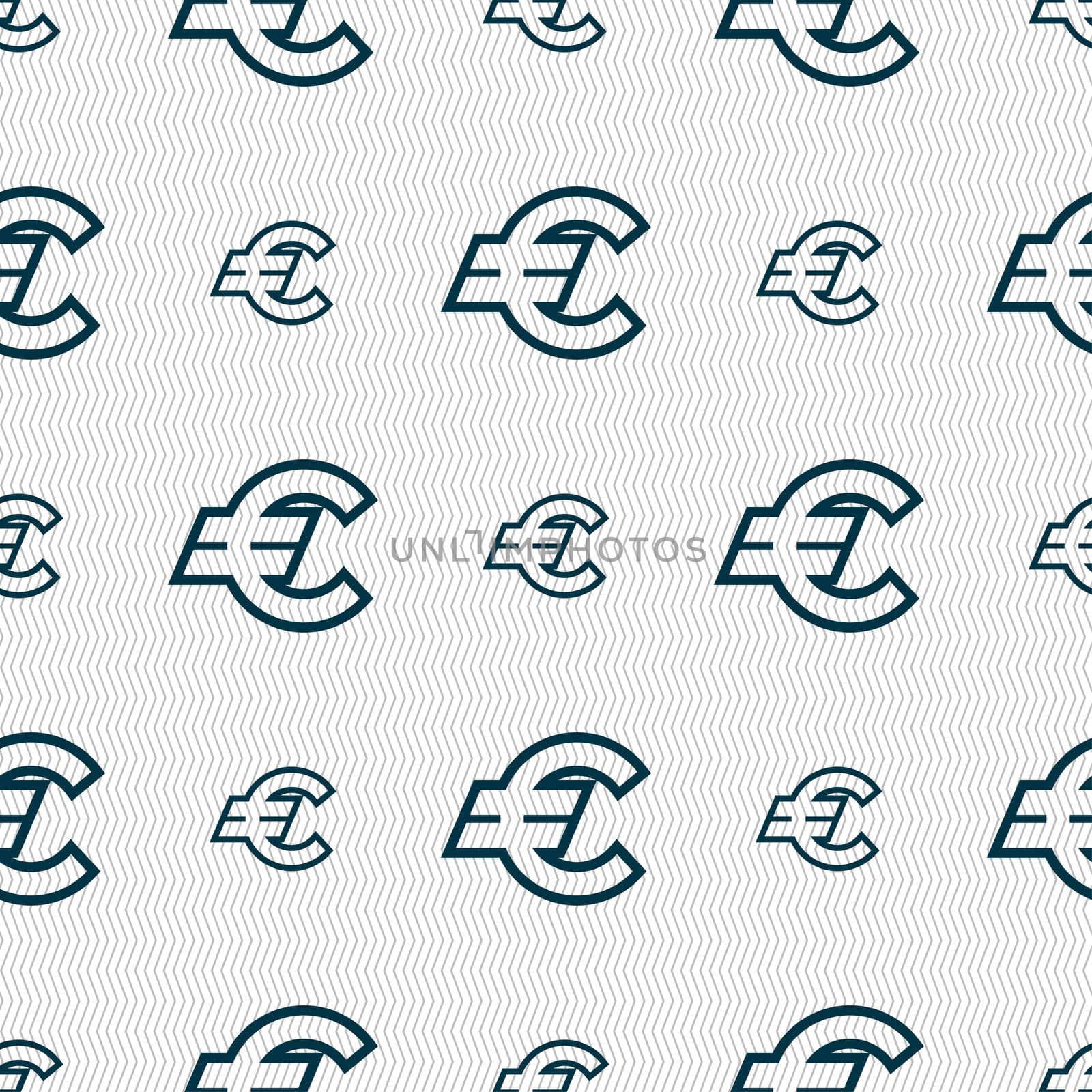 Euro EUR icon sign. Seamless pattern with geometric texture.  by serhii_lohvyniuk