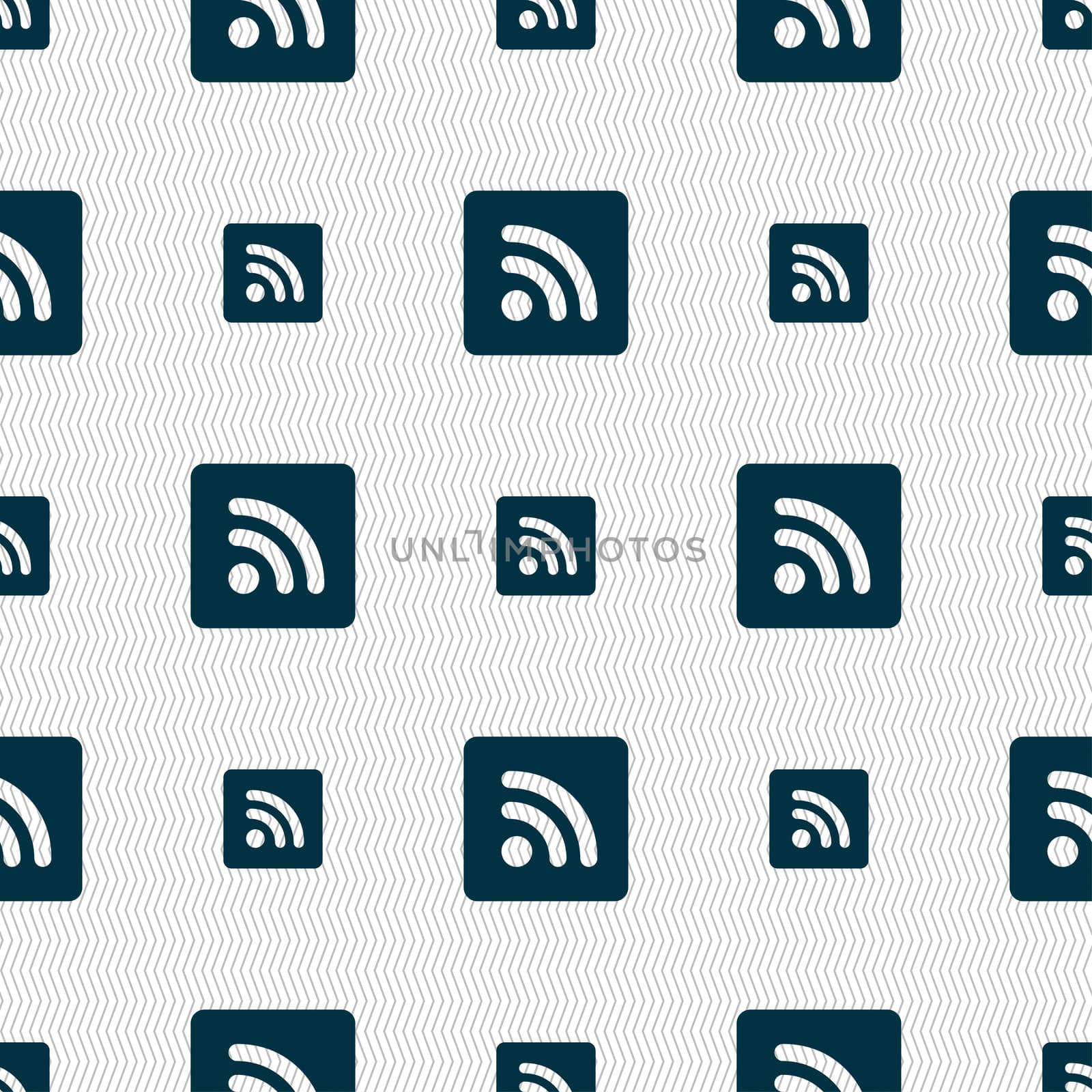 RSS feed icon sign. Seamless pattern with geometric texture.  by serhii_lohvyniuk