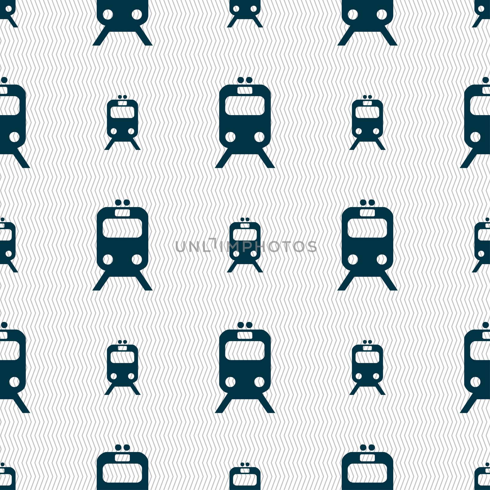 train icon sign. Seamless pattern with geometric texture. illustration