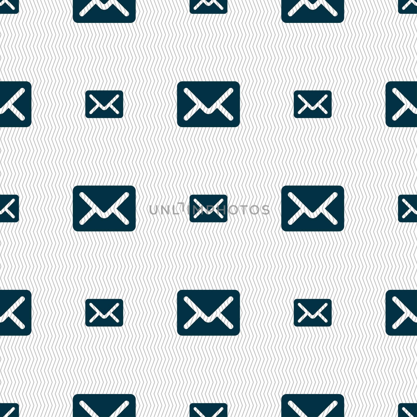 Mail, envelope, letter icon sign. Seamless pattern with geometric texture.  by serhii_lohvyniuk