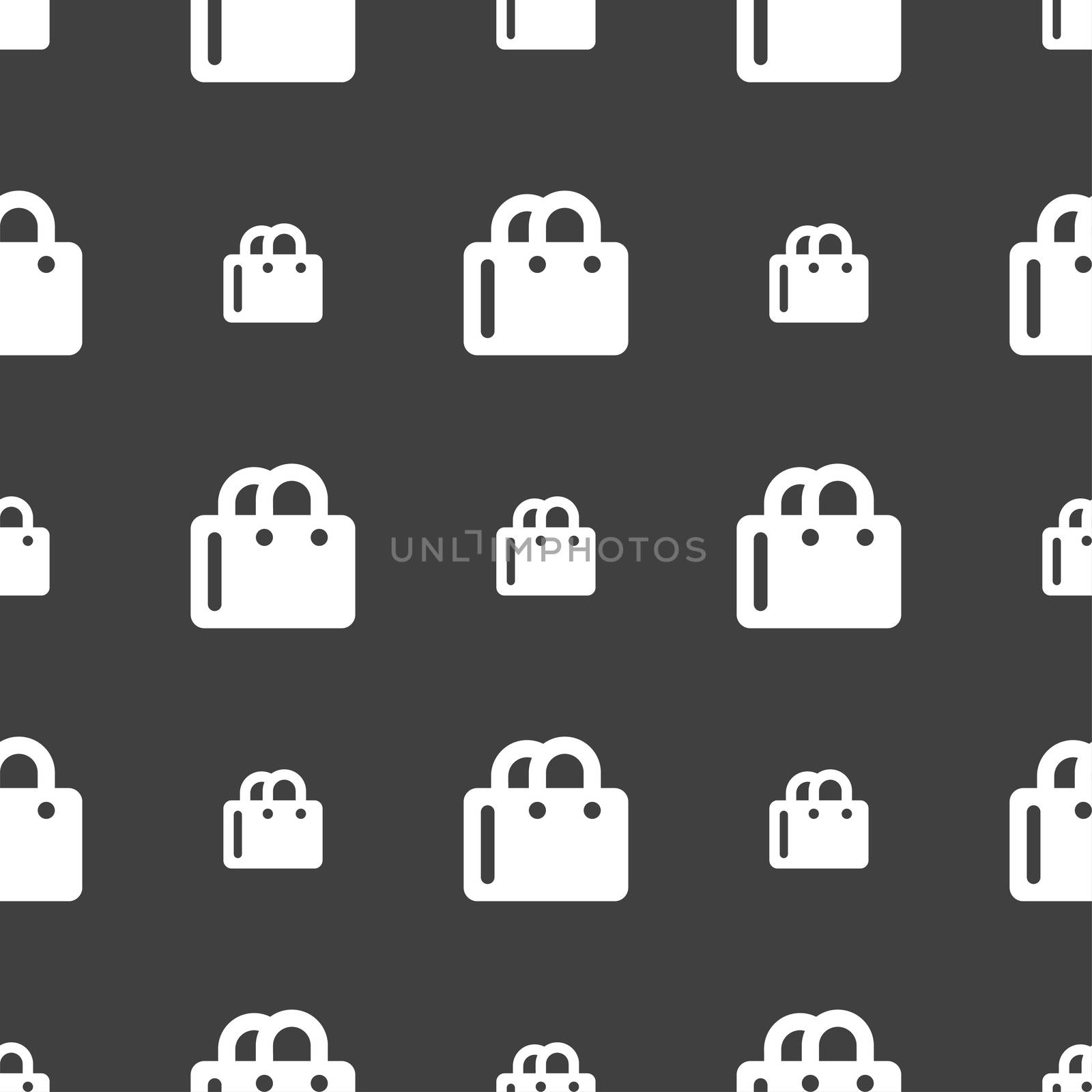 shopping bag icon sign. Seamless pattern on a gray background.  by serhii_lohvyniuk
