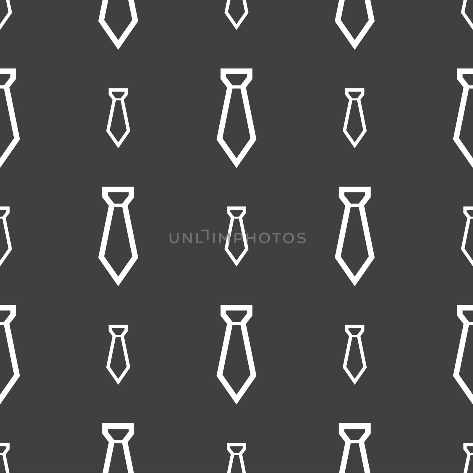 Tie icon sign. Seamless pattern on a gray background.  by serhii_lohvyniuk