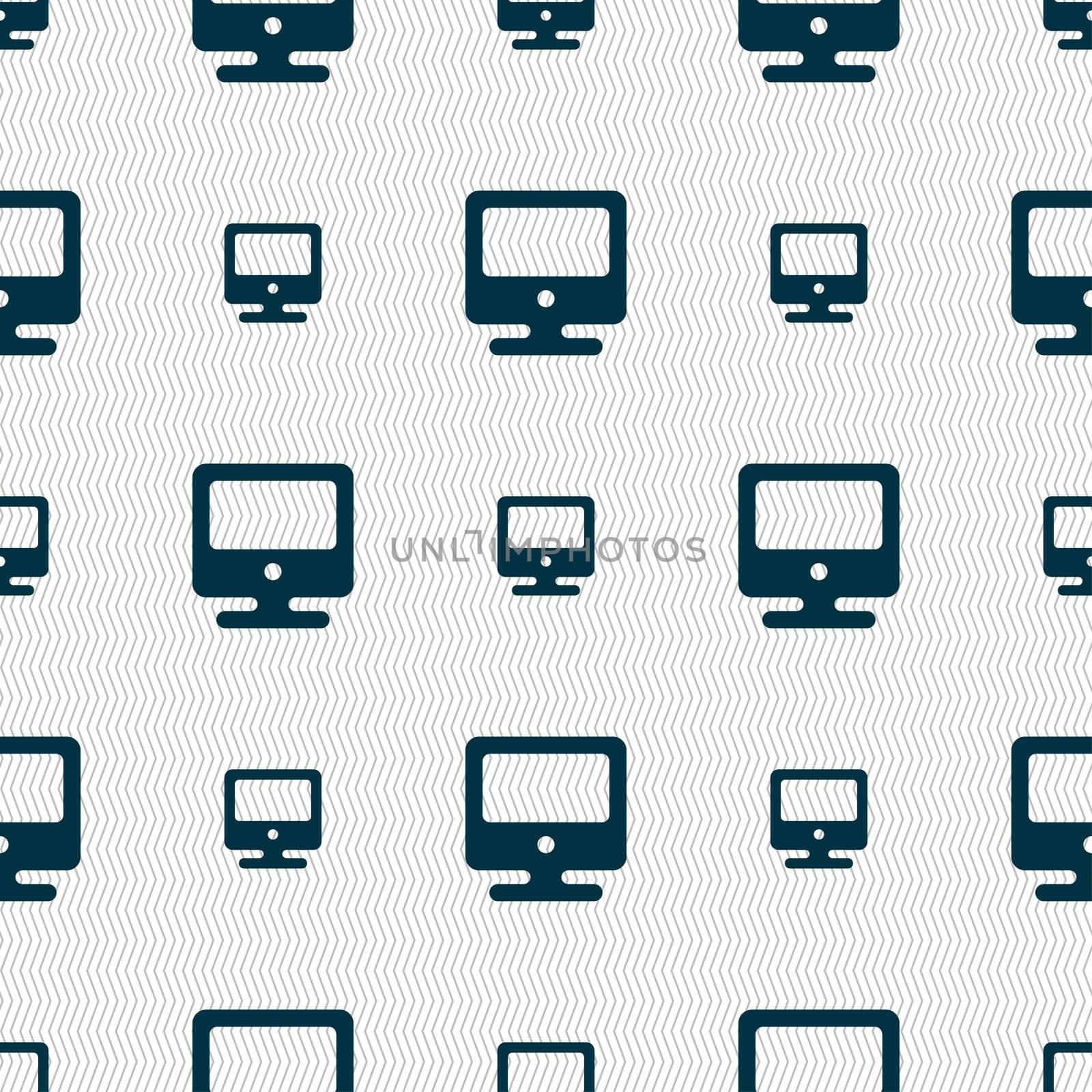 monitor icon sign. Seamless pattern with geometric texture.  by serhii_lohvyniuk