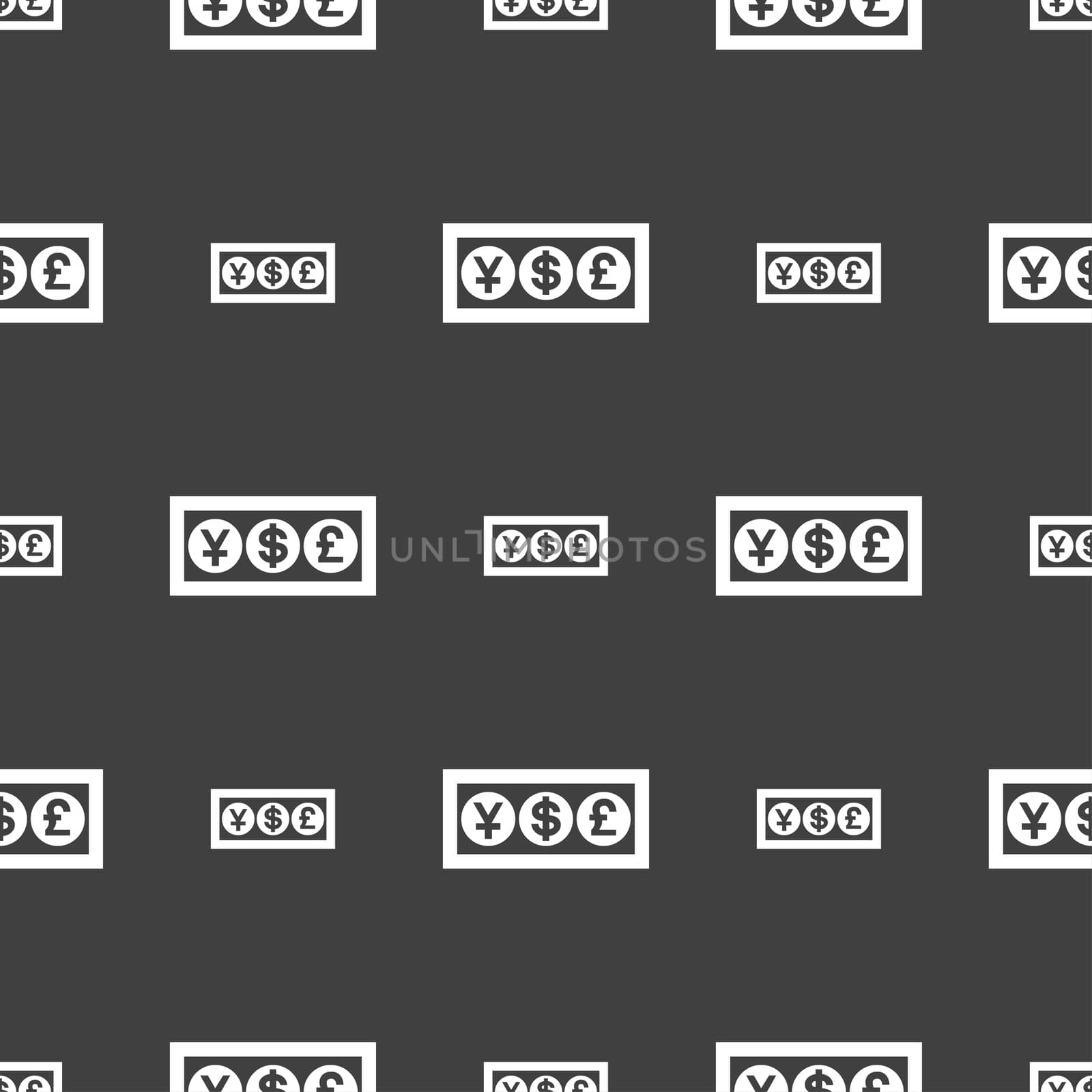 Cash currency icon sign. Seamless pattern on a gray background.  by serhii_lohvyniuk