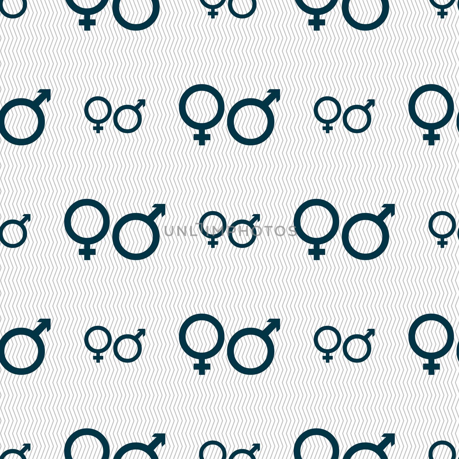 male and female icon sign. Seamless pattern with geometric texture.  by serhii_lohvyniuk