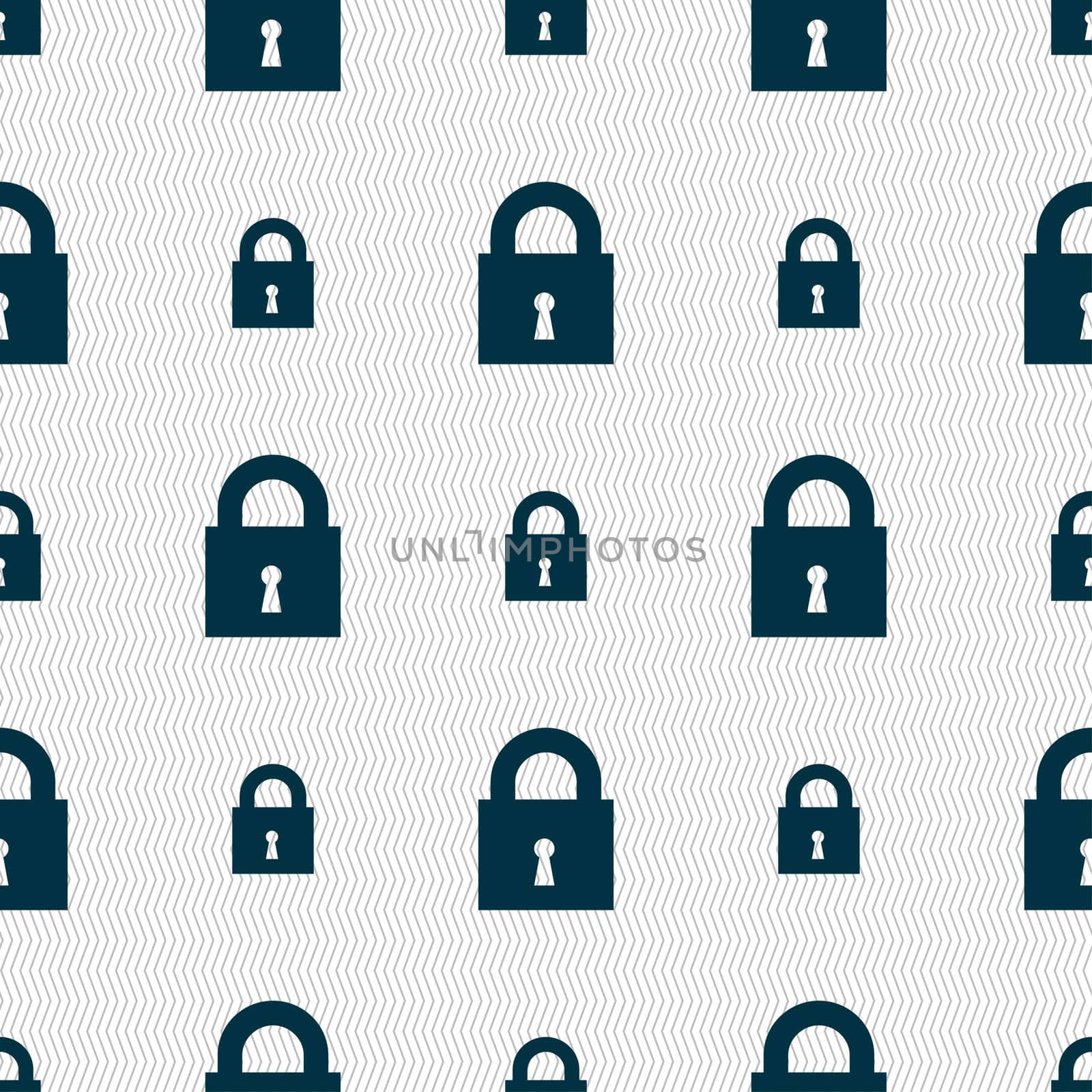 closed lock icon sign. Seamless pattern with geometric texture. illustration