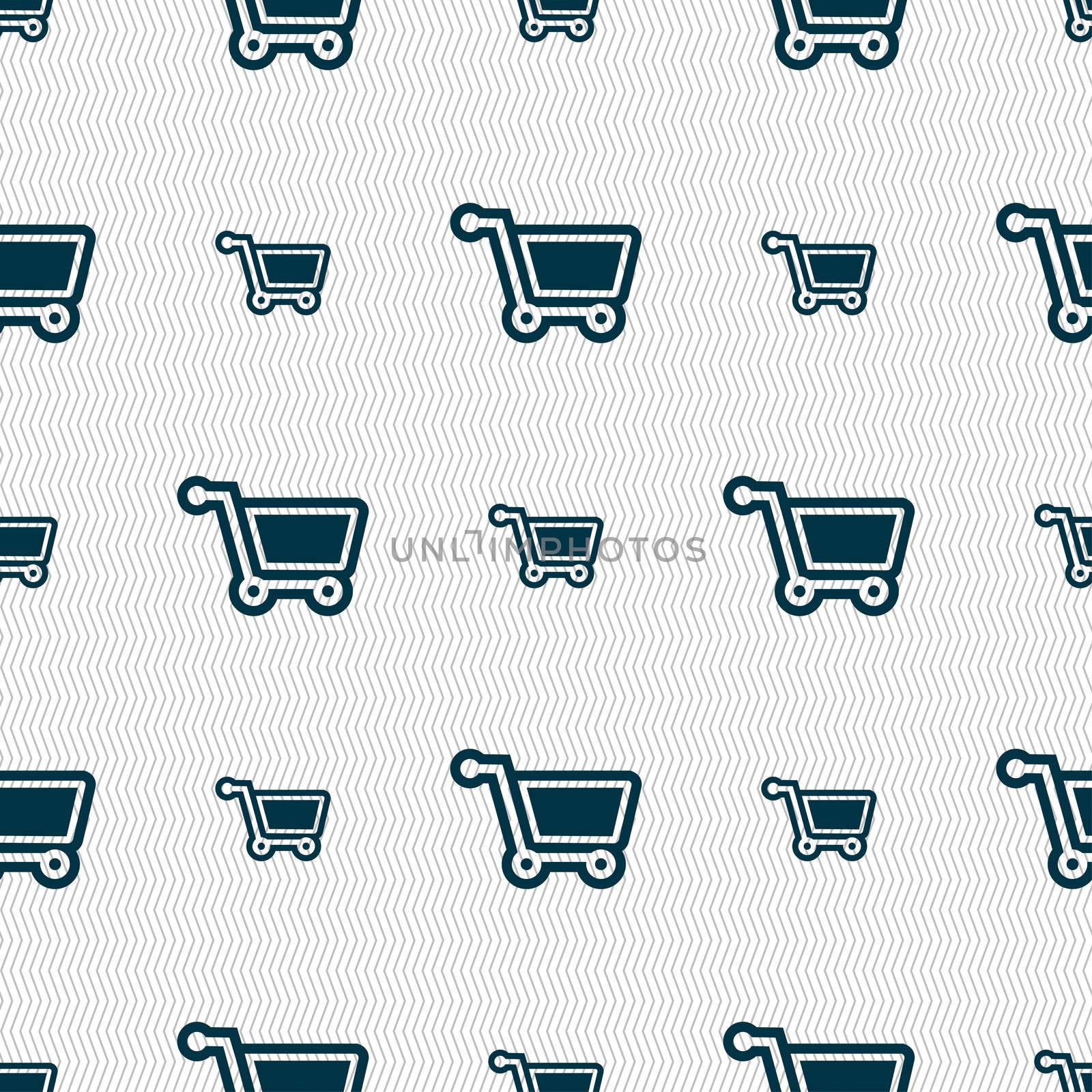 shopping cart icon sign. Seamless pattern with geometric texture.  by serhii_lohvyniuk