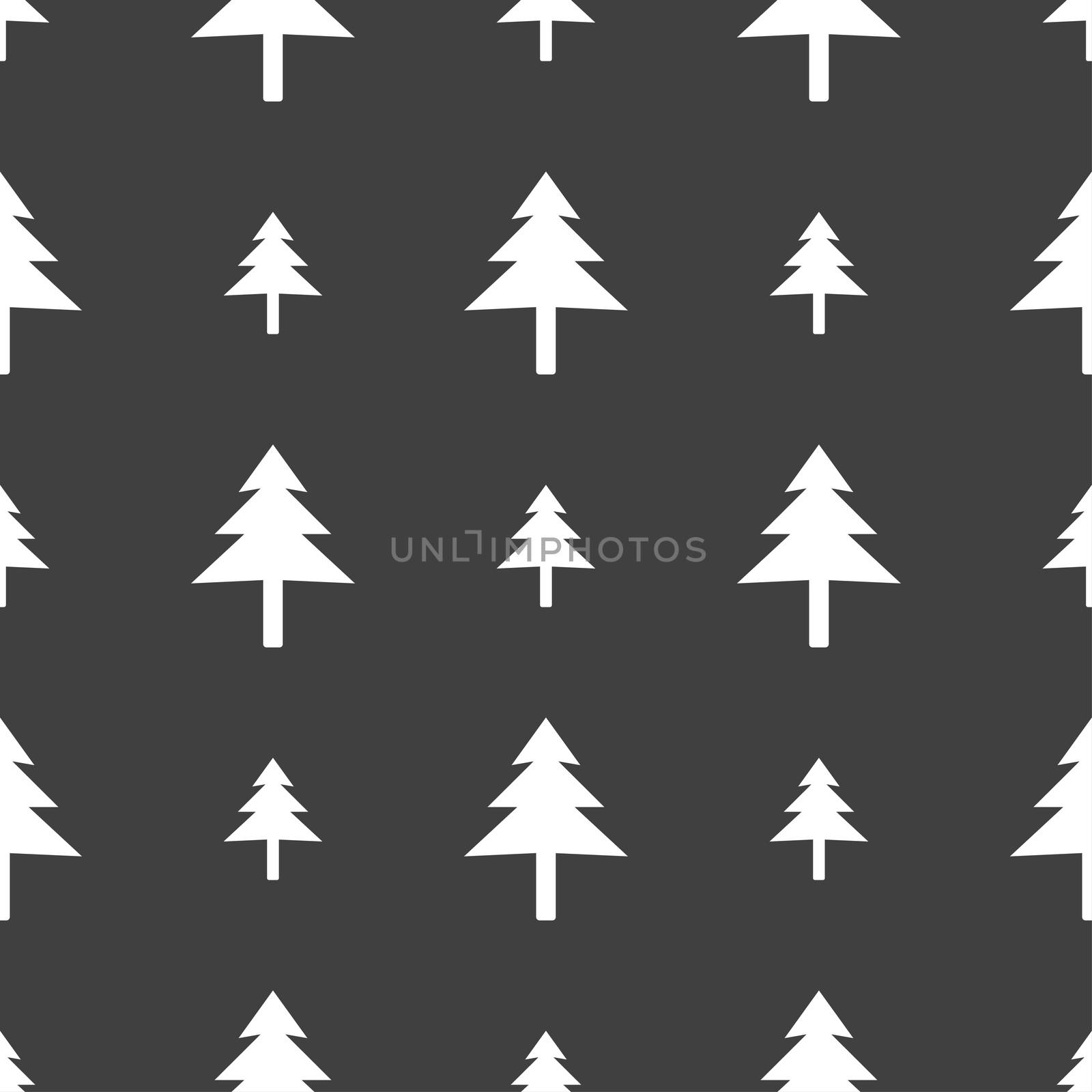 Christmas tree icon sign. Seamless pattern on a gray background. illustration