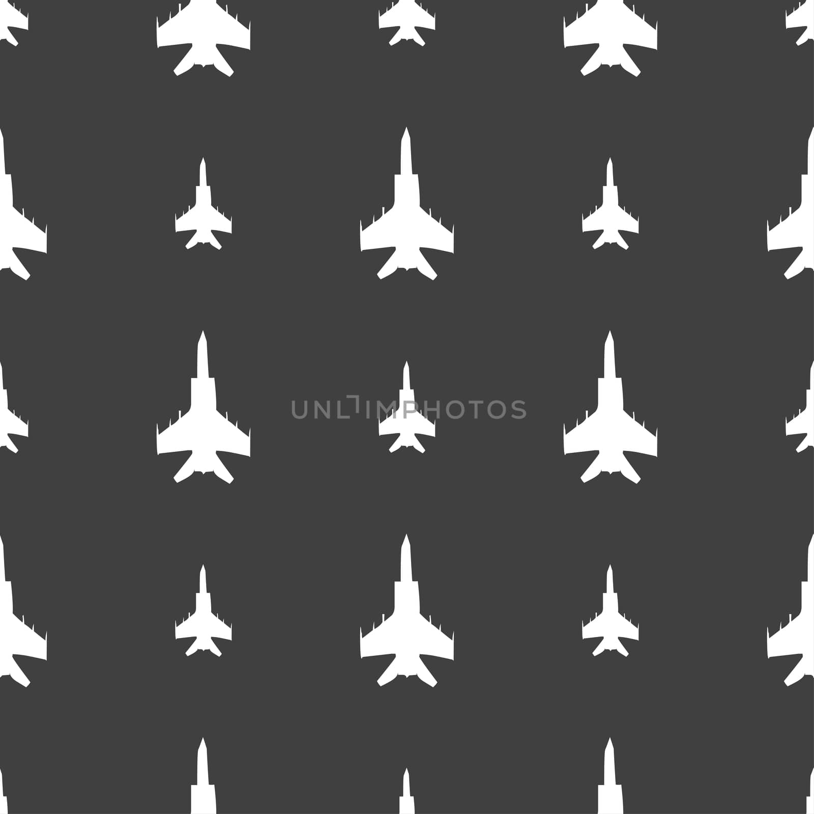 fighter icon sign. Seamless pattern on a gray background. illustration