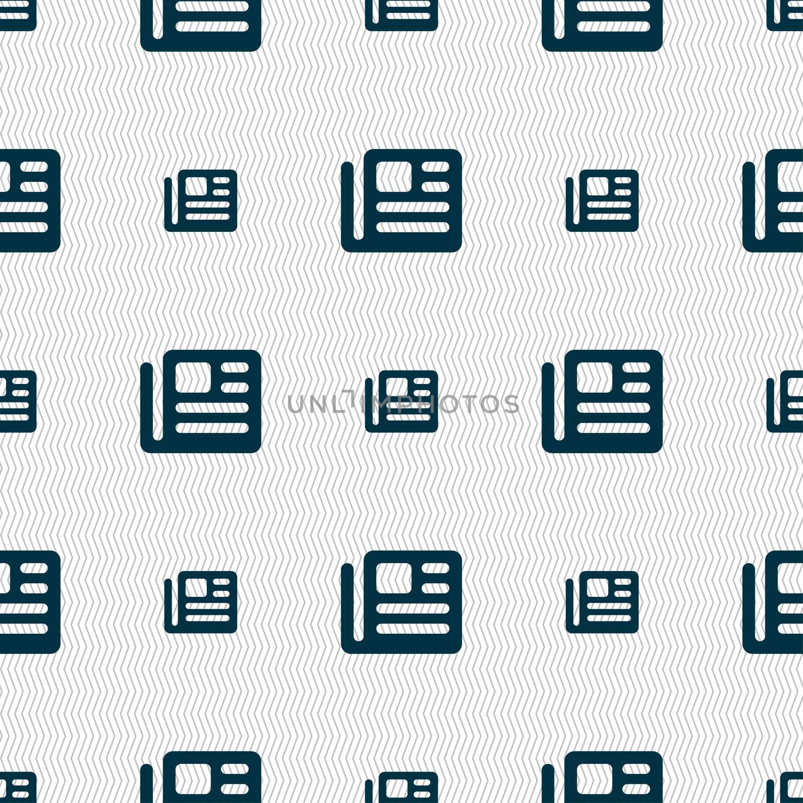 book, newspaper icon sign. Seamless pattern with geometric texture.  by serhii_lohvyniuk