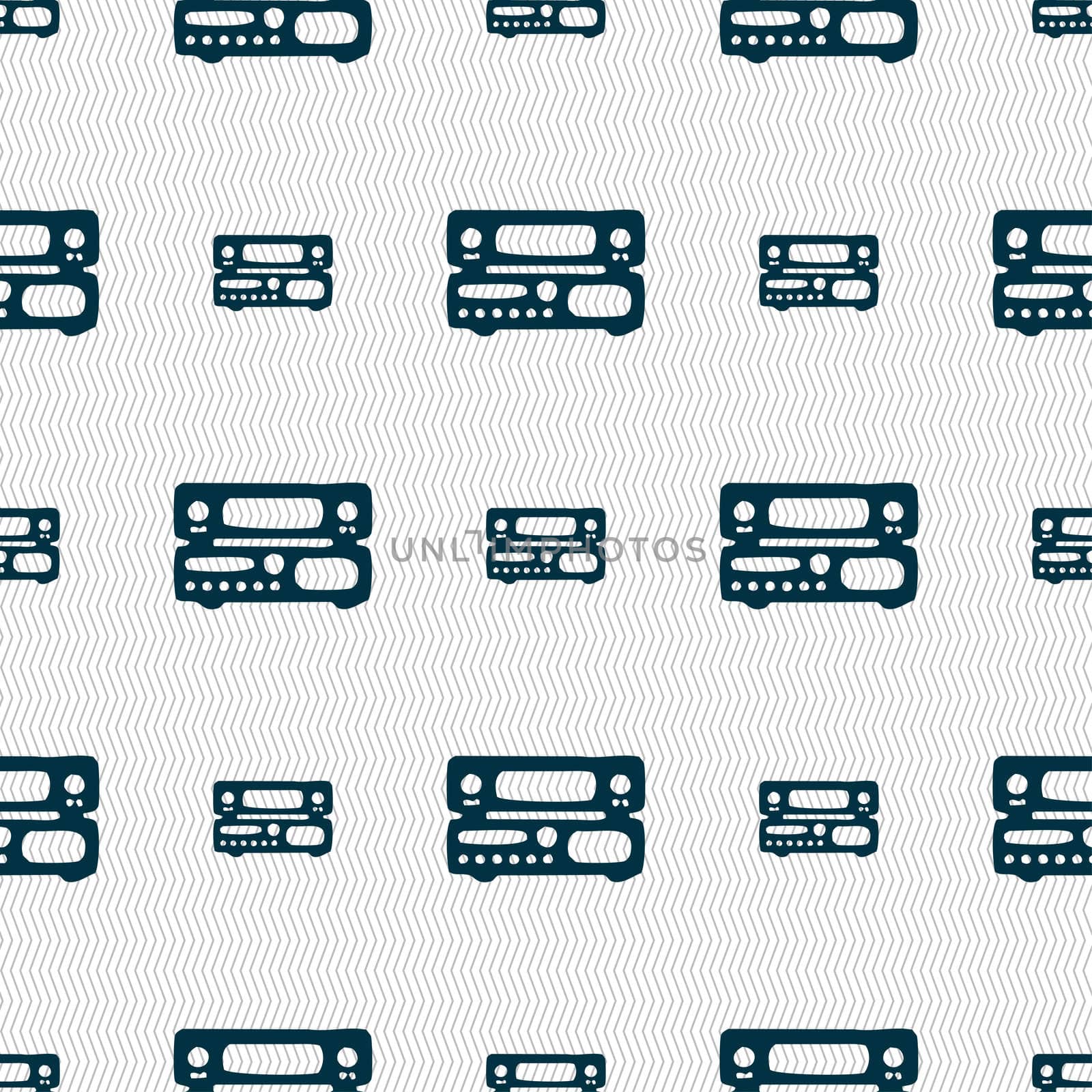 radio, receiver, amplifier icon sign. Seamless pattern with geometric texture.  by serhii_lohvyniuk