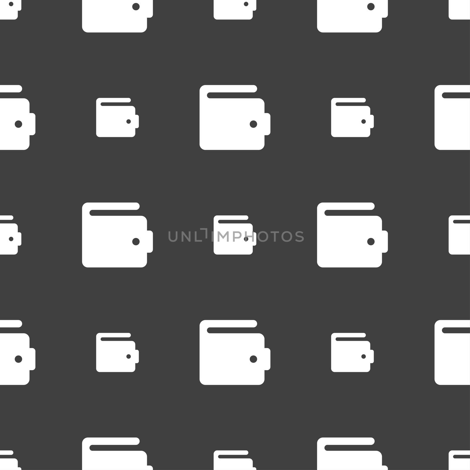 purse icon sign. Seamless pattern on a gray background.  by serhii_lohvyniuk