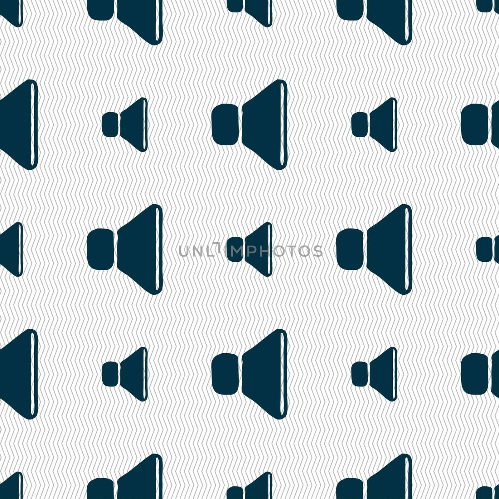 volume, sound icon sign. Seamless pattern with geometric texture. illustration