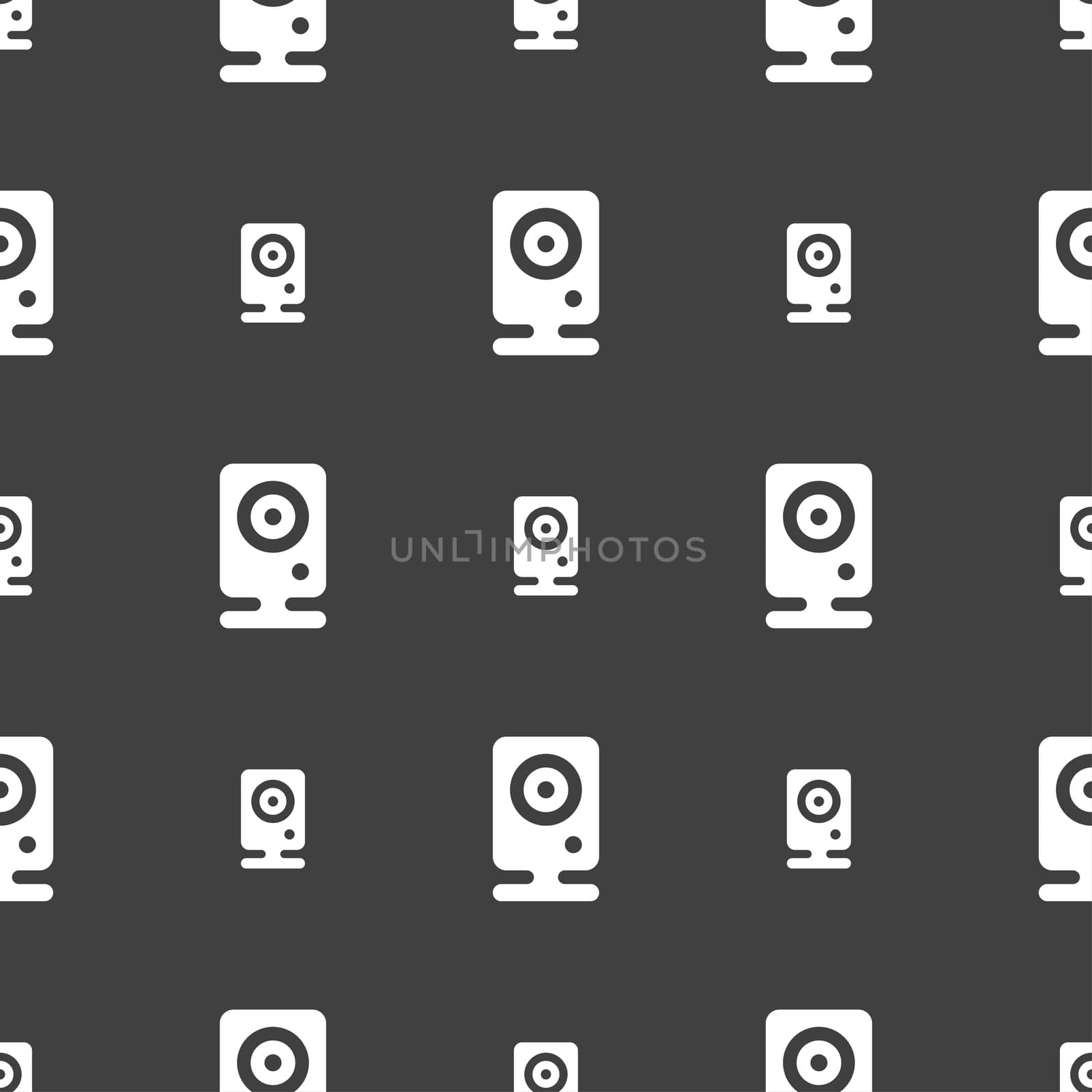 Web cam icon sign. Seamless pattern on a gray background. illustration