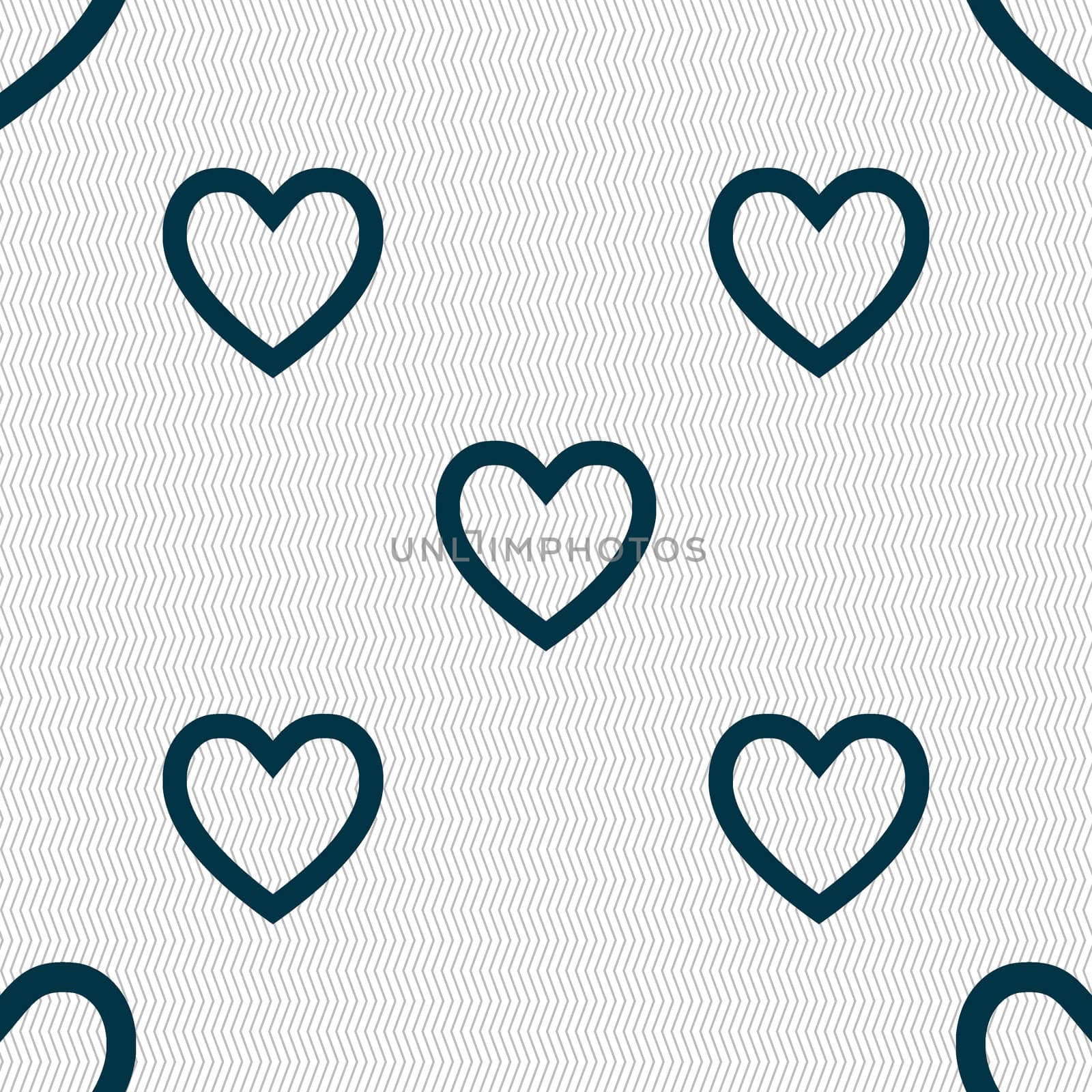 Heart sign icon. Love symbol. Seamless abstract background with geometric shapes. illustration