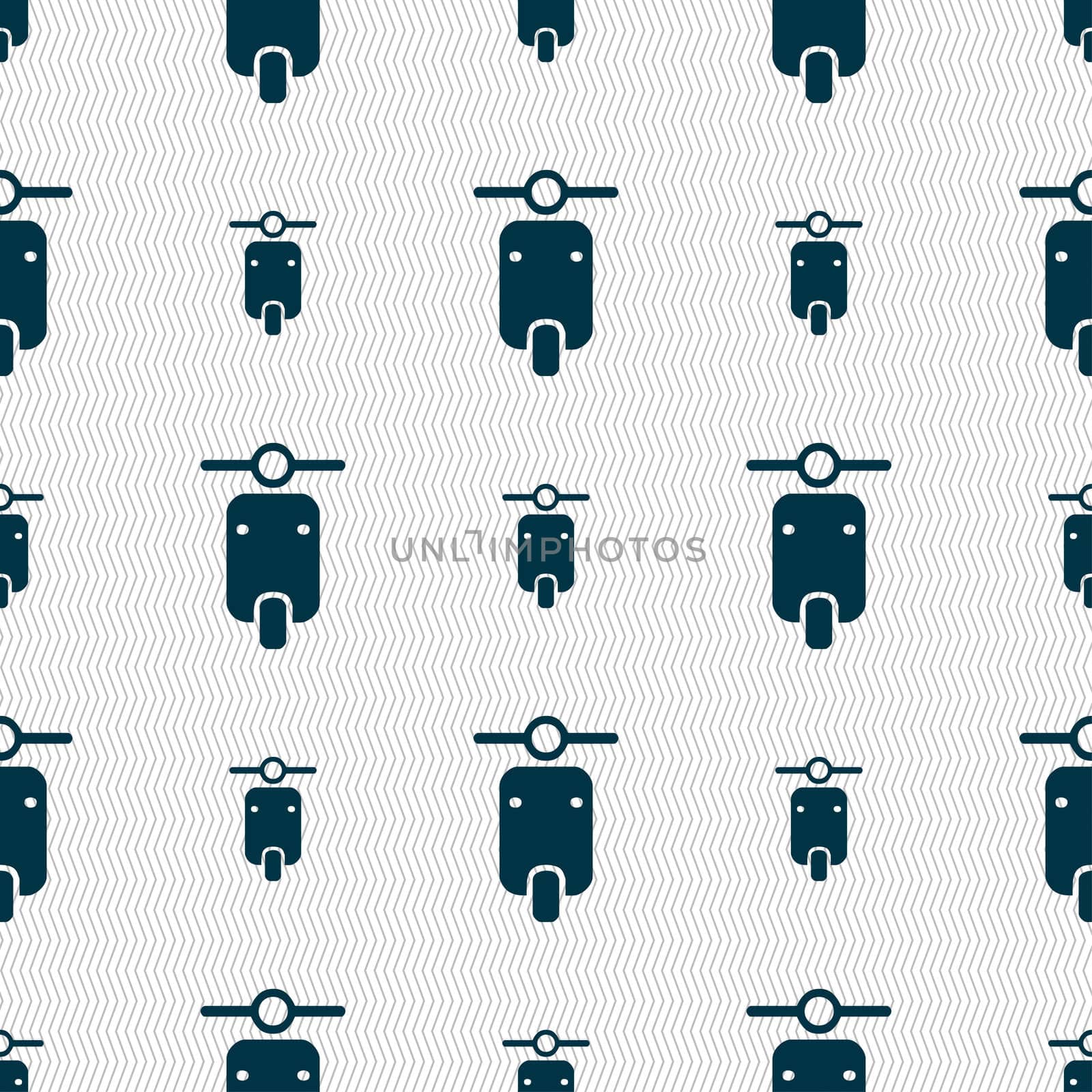 motorcycle icon sign. Seamless pattern with geometric texture.  by serhii_lohvyniuk