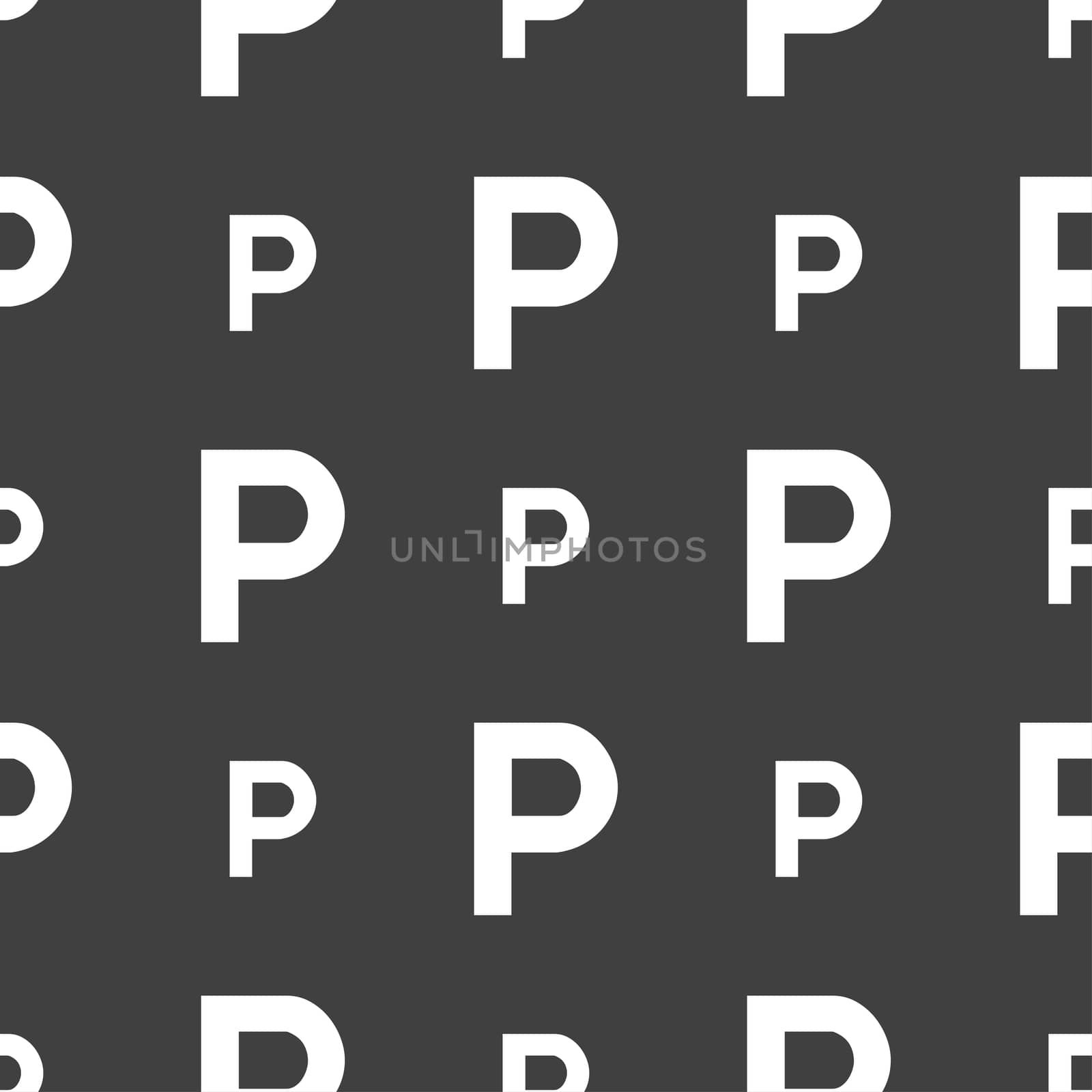 parking icon sign. Seamless pattern on a gray background.  by serhii_lohvyniuk