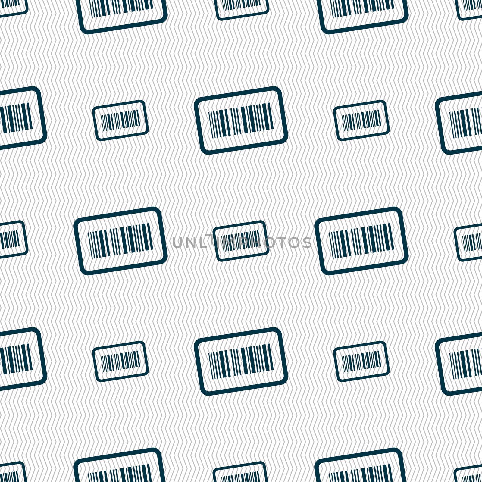 Barcode icon sign. Seamless pattern with geometric texture. illustration