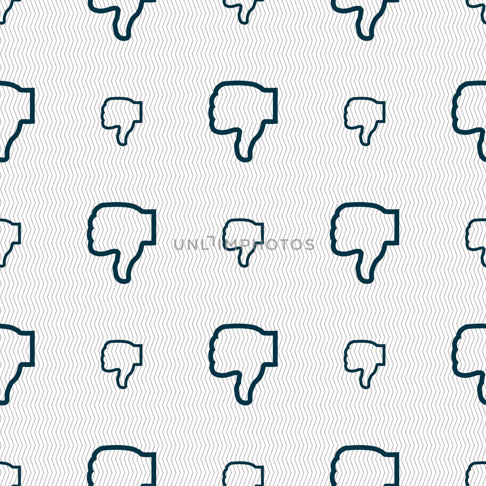 Dislike icon sign. Seamless pattern with geometric texture.  by serhii_lohvyniuk