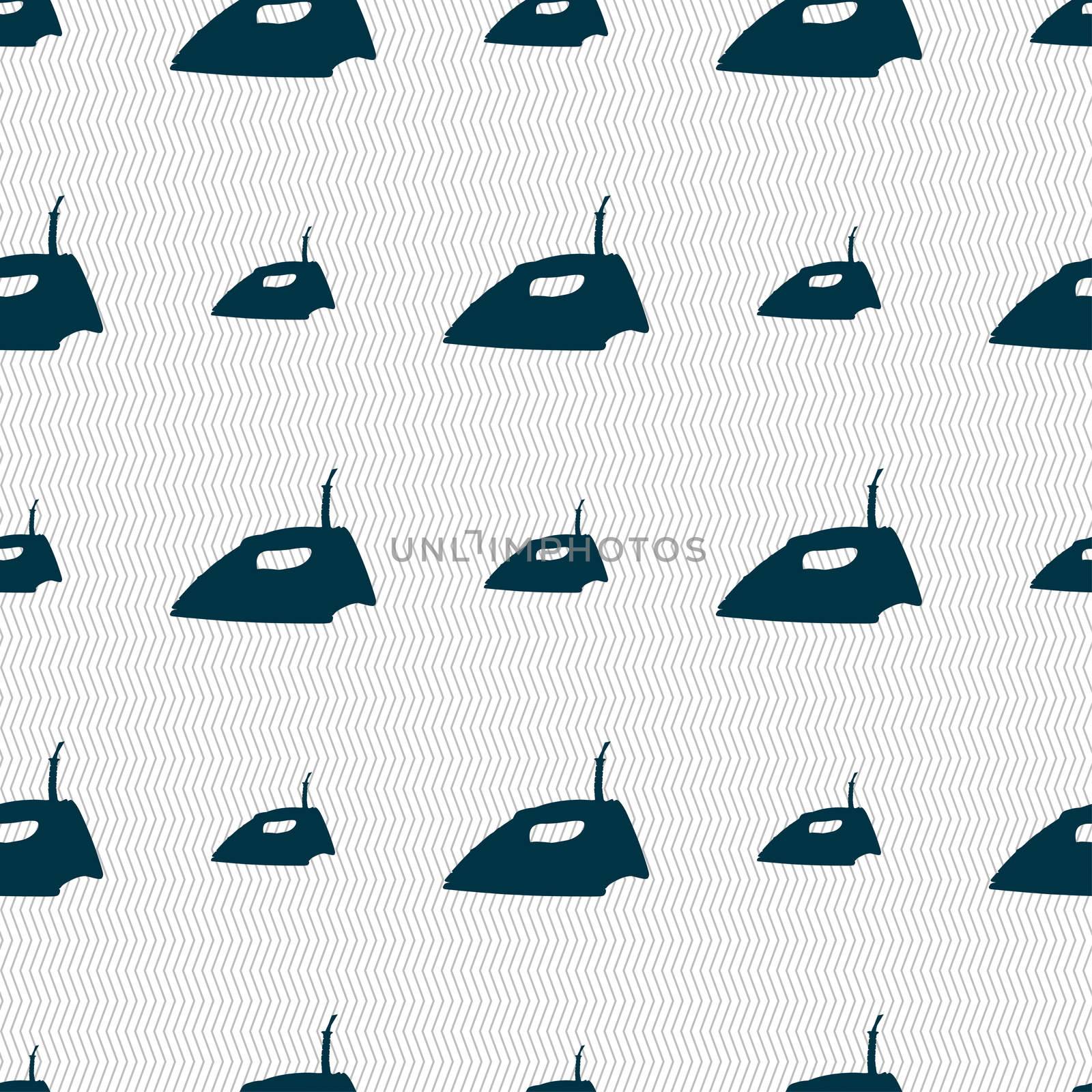 Iron icon sign. Seamless pattern with geometric texture.  by serhii_lohvyniuk