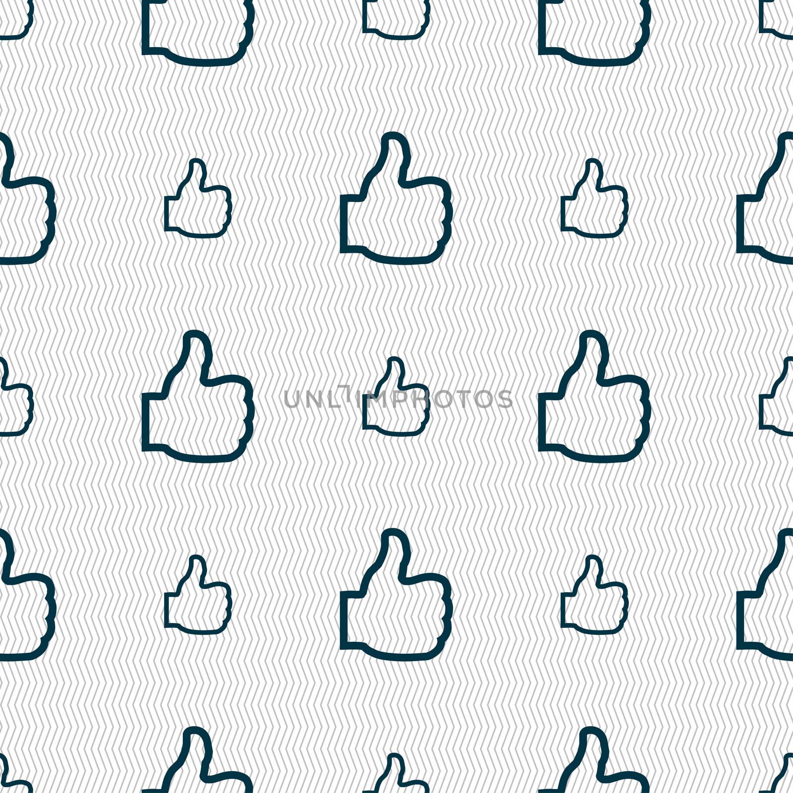 Like icon sign. Seamless pattern with geometric texture. illustration