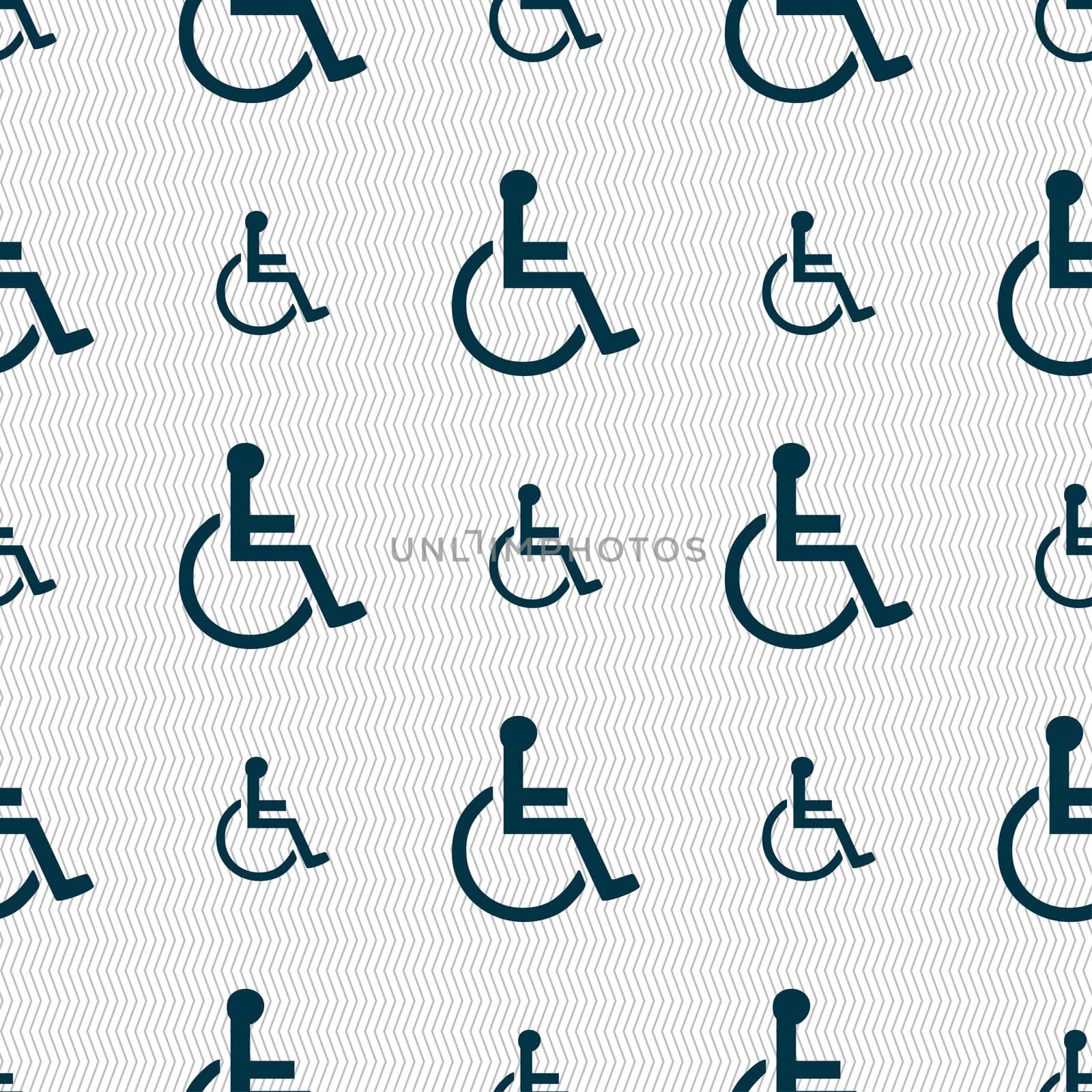 disabled icon sign. Seamless pattern with geometric texture.  by serhii_lohvyniuk