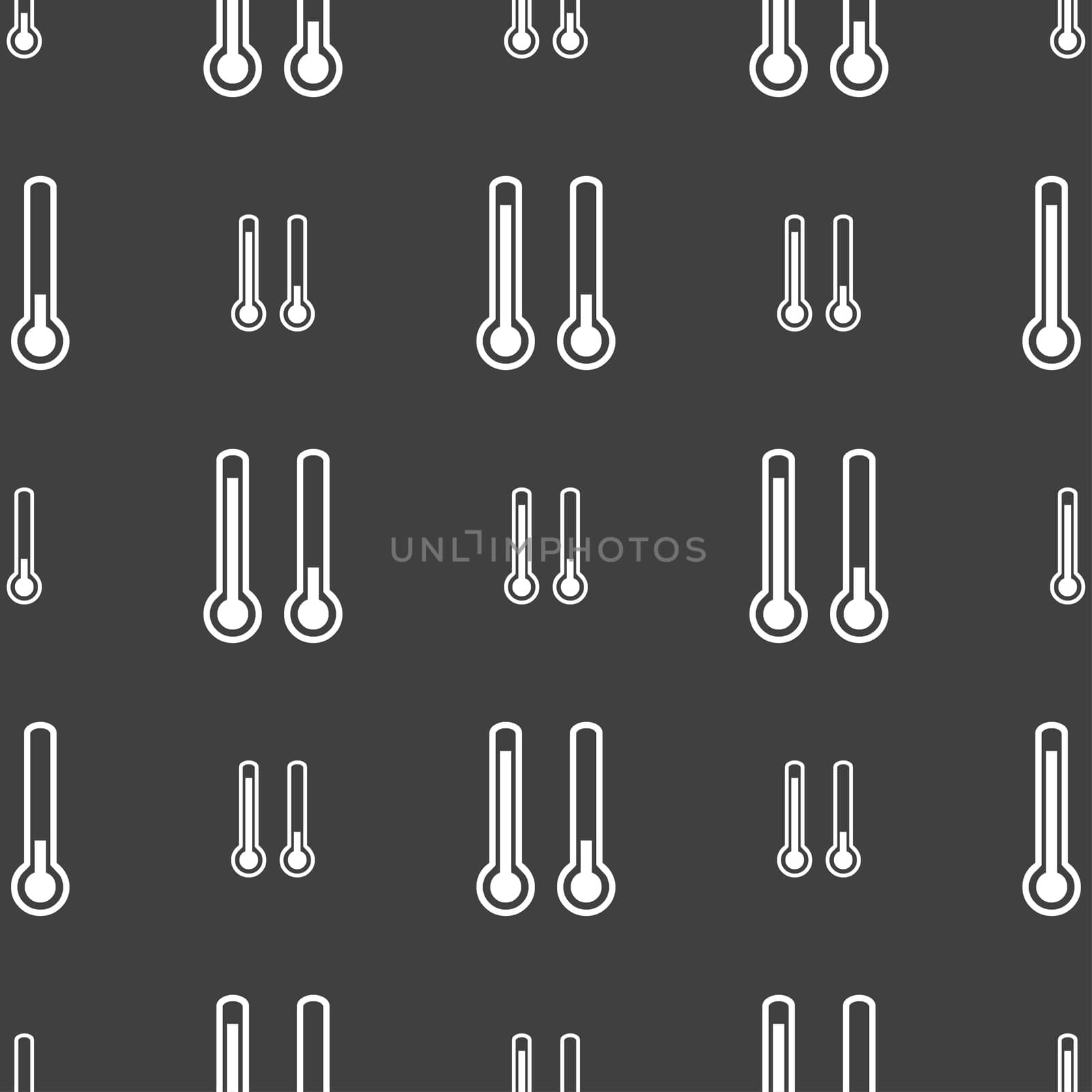 thermometer temperature icon sign. Seamless pan. Seamless pattern on a gray background. illustration