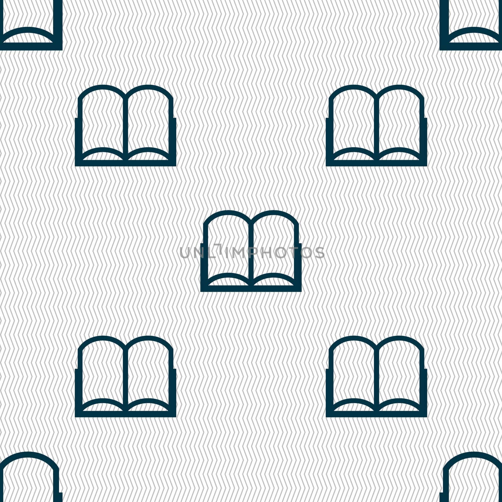 Book sign icon. Open book symbol. Seamless abstract background with geometric shapes.  by serhii_lohvyniuk