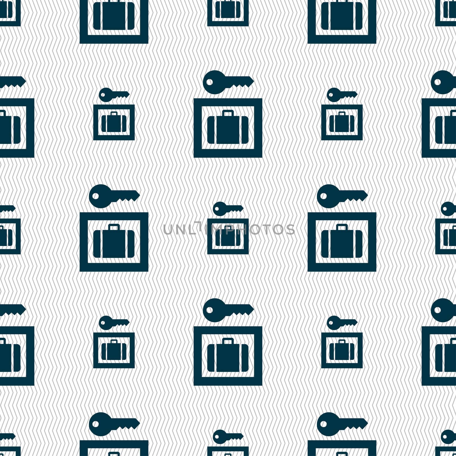Luggage Storage icon sign. Seamless pattern with geometric texture.  by serhii_lohvyniuk