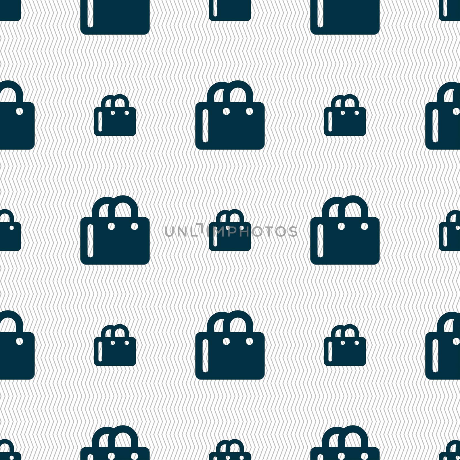 shopping bag icon sign. Seamless pattern with geometric texture.  by serhii_lohvyniuk