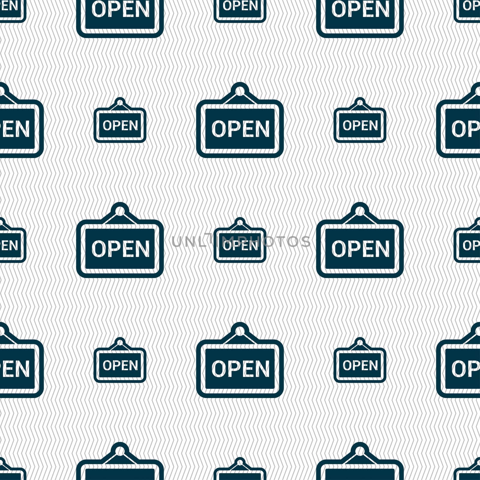 open icon sign. Seamless pattern with geometric texture. illustration
