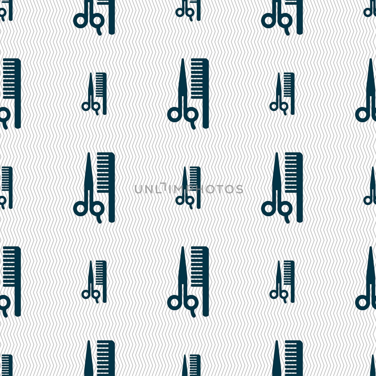 hair icon sign. Seamless pattern with geometric texture.  by serhii_lohvyniuk