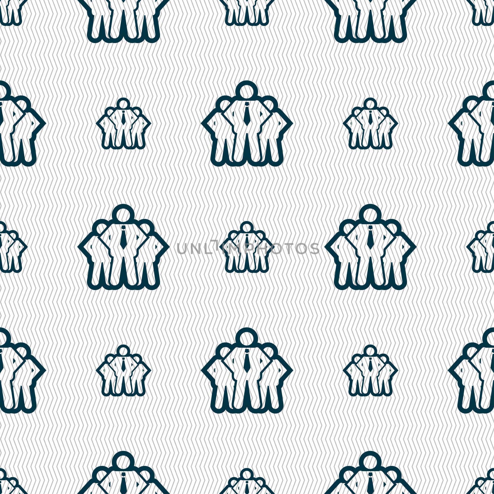 business team icon sign. Seamless pattern with geometric texture.  by serhii_lohvyniuk